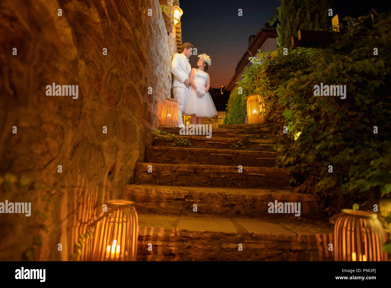 Hochzeit paar, Braut und Bräutigam, romantisch Stockfoto