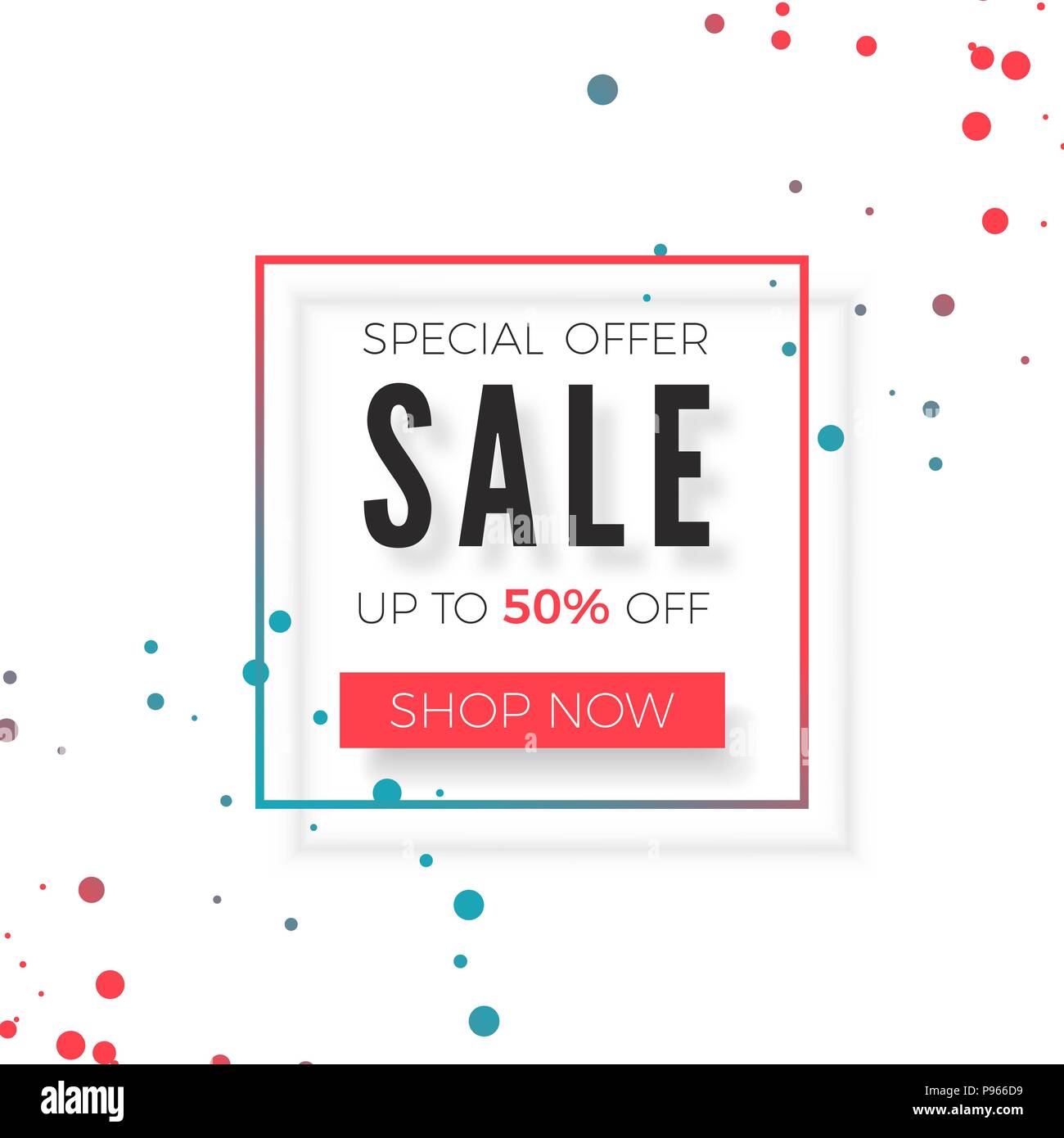 Verkauf Werbung Banner. Angebot Verkauf geometrische Poster. Vector Illustration auf weißem Hintergrund Stock Vektor