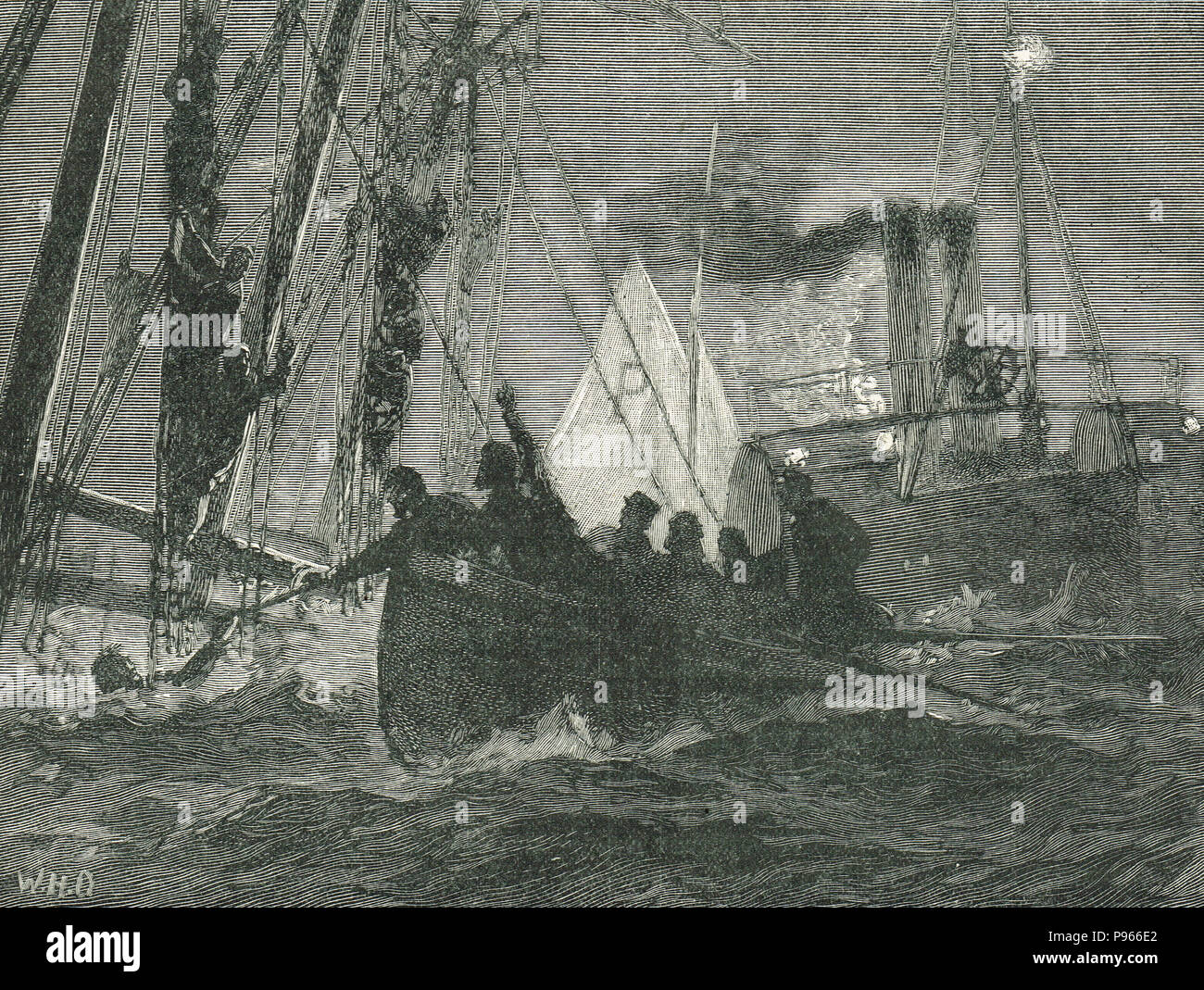 Die Rettung der Überlebenden aus dem Untergang der Blackwall Fregatte die Northfleet, 22. Januar 1873 Stockfoto