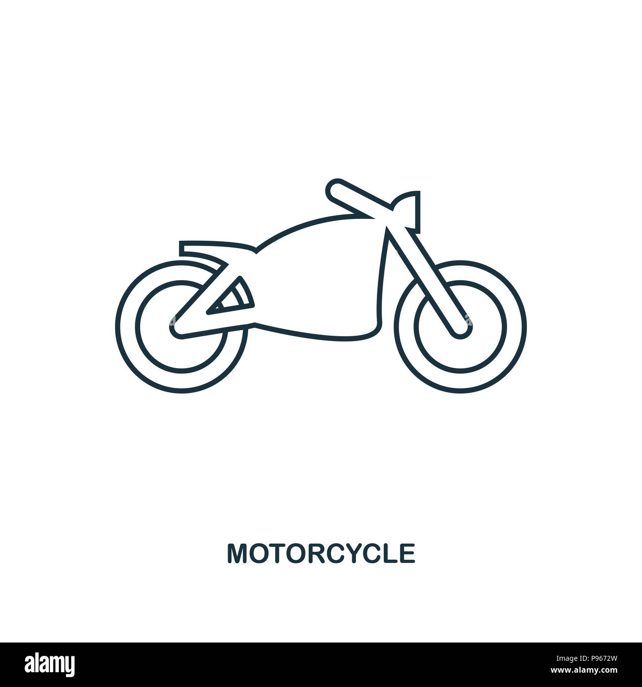 Motorrad-Symbol. Outline style Icon Design. UI. Darstellung der ...