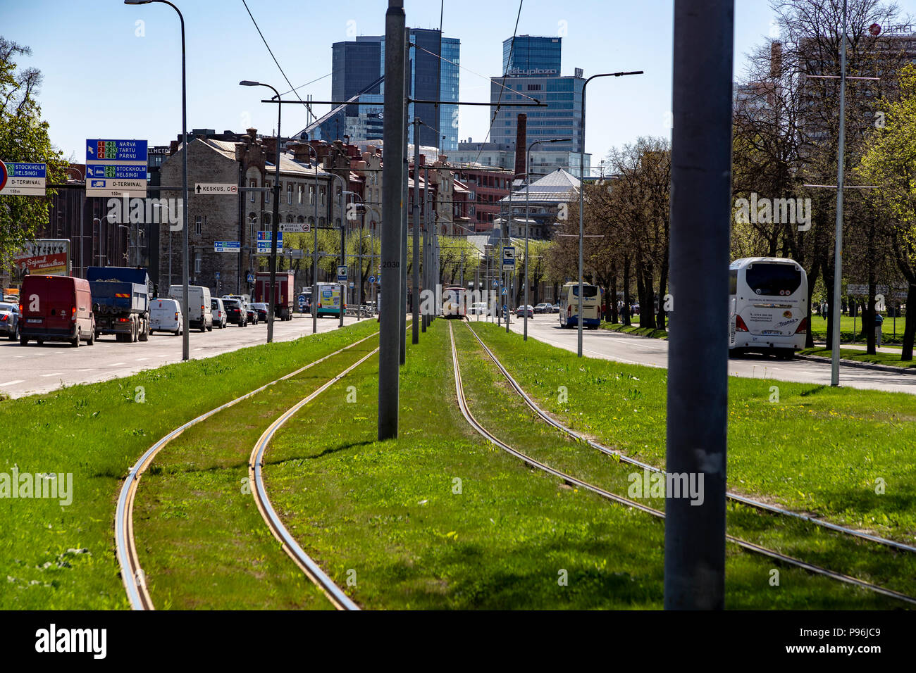 Straßenbahn in Tallin, Estland Stockfoto