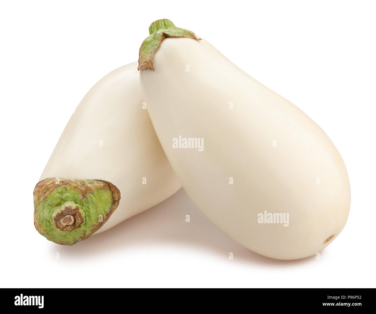 Weisse Aubergine Pfad isoliert Stockfoto