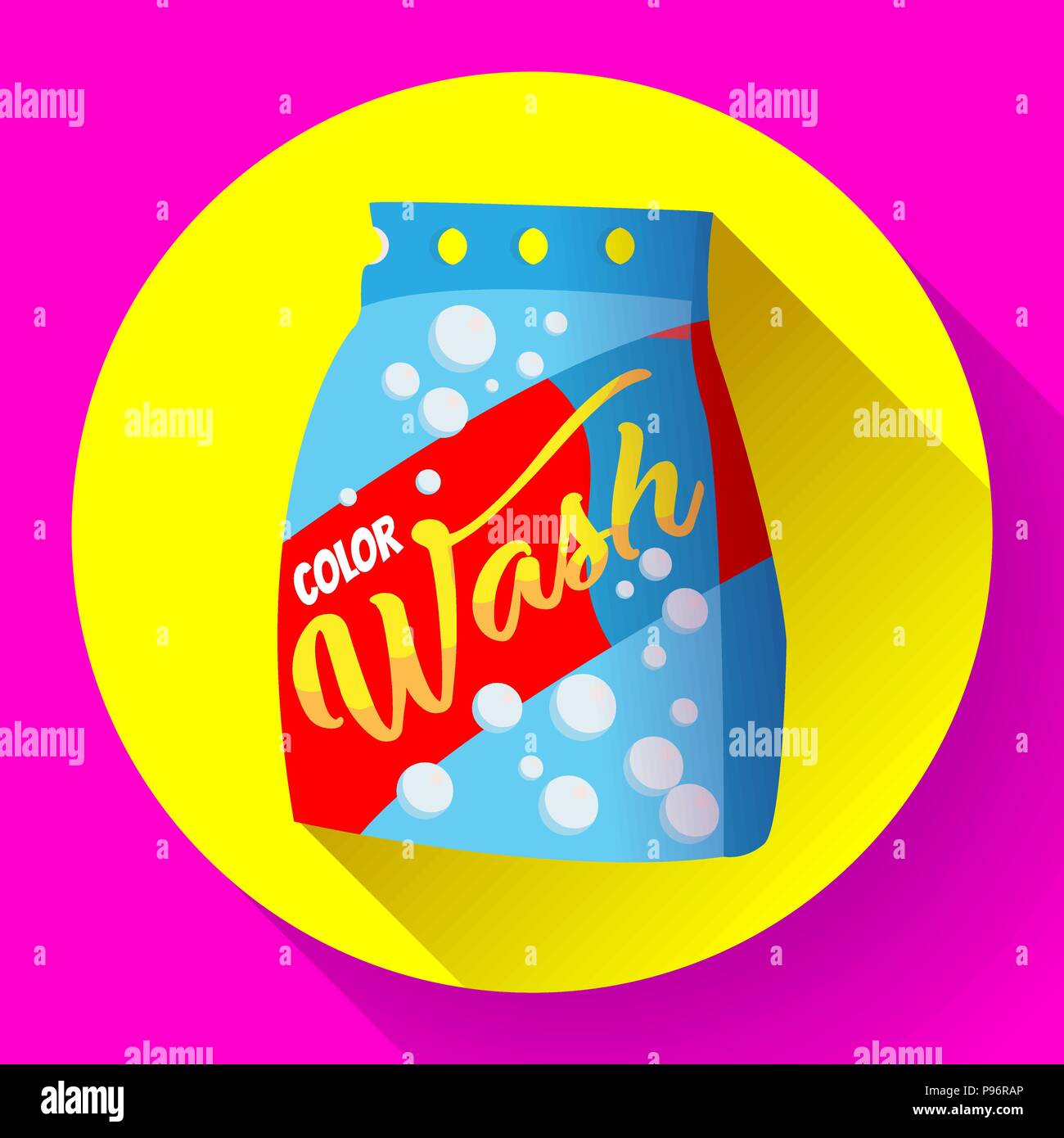 Vektor cartoon Waschpulver, Wäscheservice Pulver package Design Flat Style. Stock Vektor