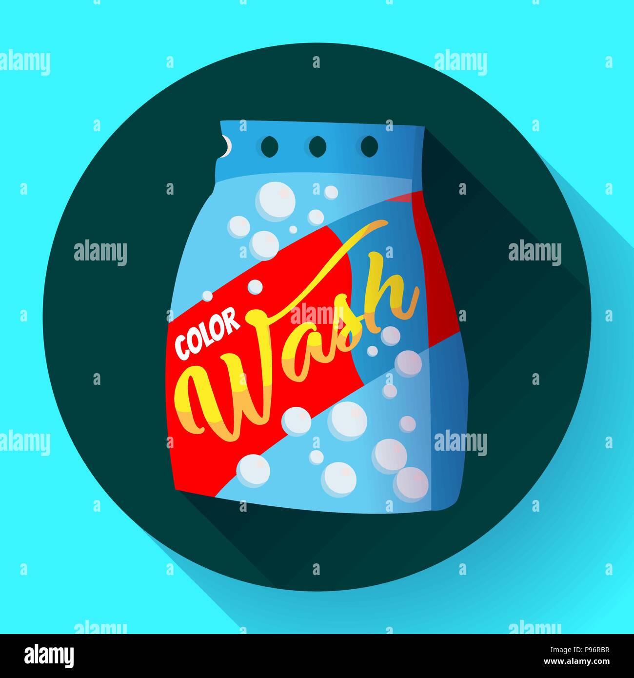 Vektor cartoon Waschpulver, Wäscheservice Pulver package Design Flat Style. Stock Vektor