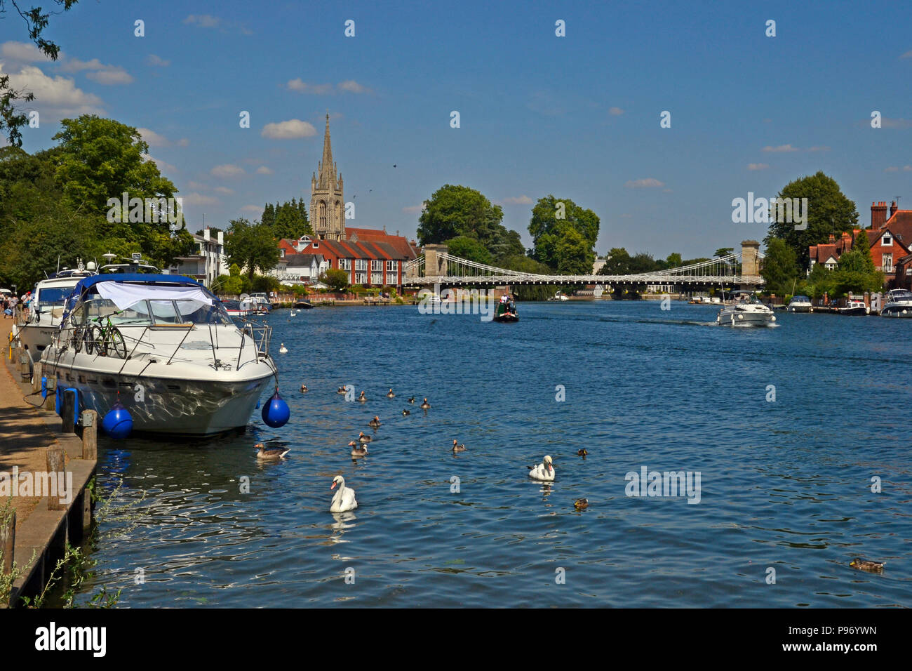 Die Themse in Marlow, Buckinghamshire, England, Großbritannien Stockfoto