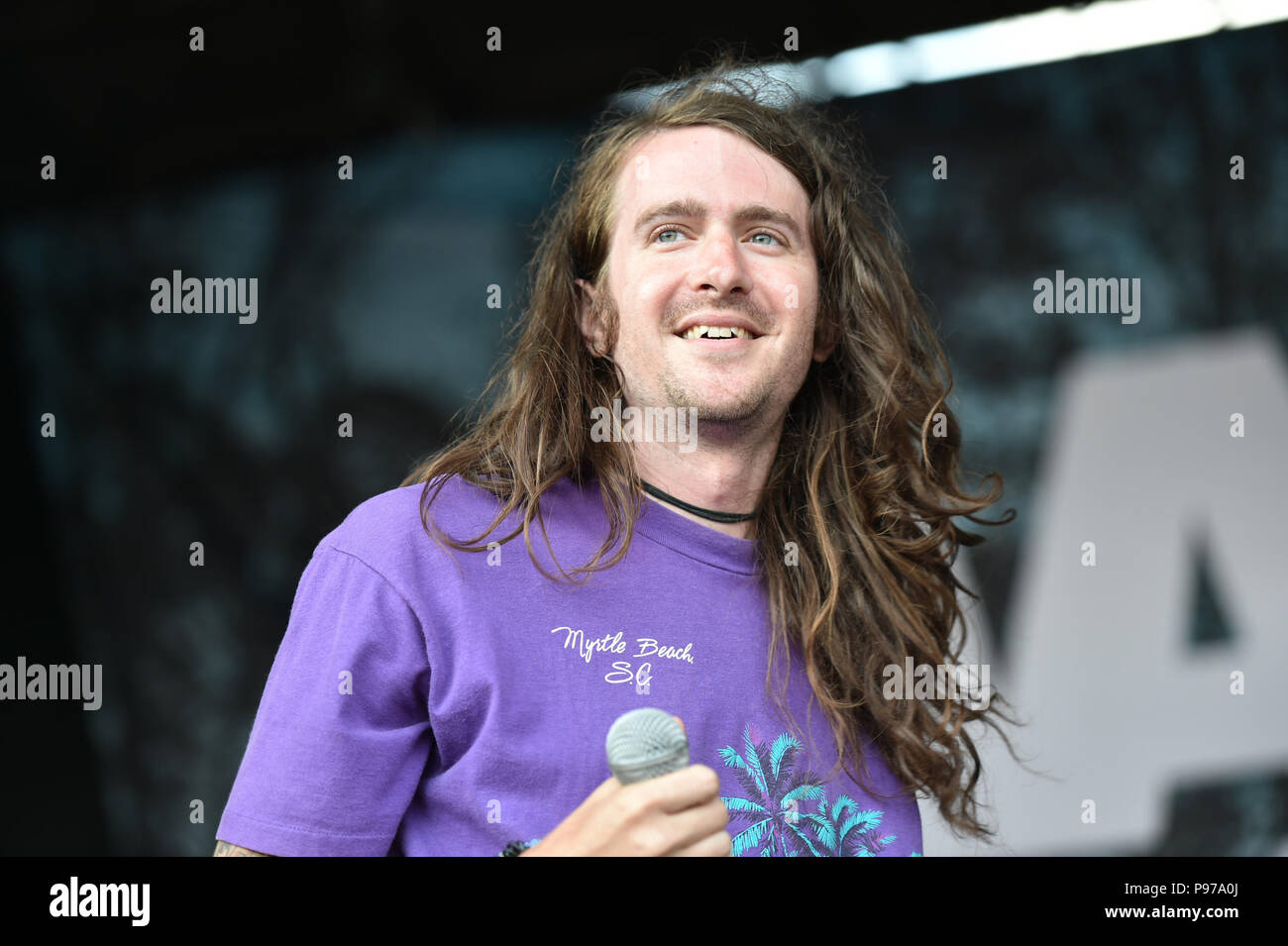 Virginia Beach, Virginia, USA. 12. Juli 2018. VANS WARPED TOUR 18 bringt Mayday Parade der Veteran United Home Kredite Amphitheater. in Virginia Beach, Virginia am 12. Juli 2018. Credit: Jeff Moore/ZUMA Draht/Alamy leben Nachrichten Stockfoto