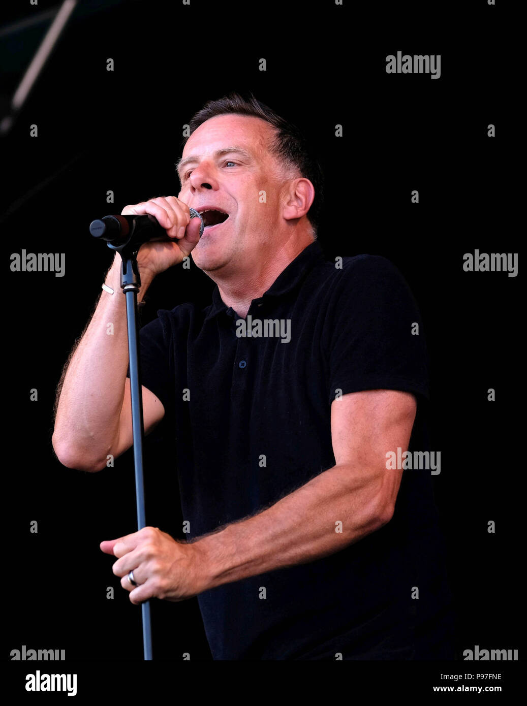 Cornbury Festival Tag 3-15 Juli 2018. Deacon Blue auf der Bühne, tolle Tew Immobilien, Oxfordshire, UK Credit: Dawn Fletcher-Park/Alamy leben Nachrichten Stockfoto