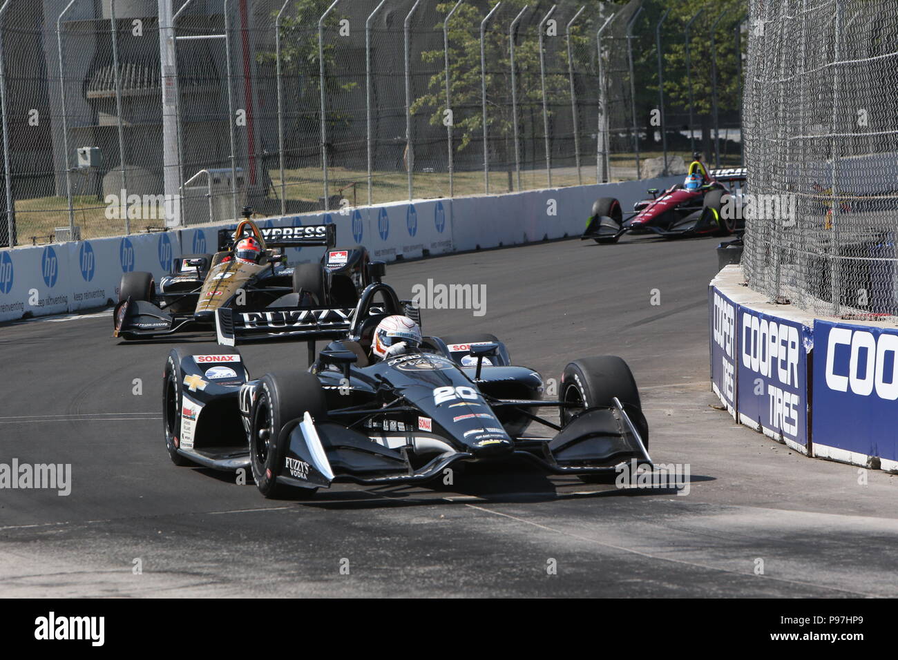 Toronto, Kanada. 15. Juli 2018. ToroDay 3 am Honda Indy in Toronto, Ontario, Kanada. Scott Dixon (9) gewinnt das Honda Indy nach führenden für 49 Runden. Simon Pagenaud (22) 2. und Robert Wickens (6) beendet 3. Credit: Lukas Durda/Alamy leben Nachrichten Stockfoto Toronto, Kanada. 15. Juli 2018. ToroDay 3 am Honda Indy in Toronto, Ontario, Kanada. Scott Dixon (9) gewinnt das Honda Indy nach führenden für 49 Runden. Simon Pagenaud (22) 2. und Robert Wickens (6) beendet 3. Credit: Lukas Durda/Alamy leben Nachrichten Stockfoto