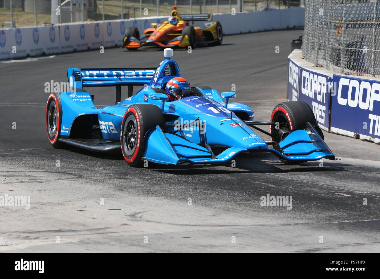 Toronto, Kanada. 15. Juli 2018. ToroDay 3 am Honda Indy in Toronto, Ontario, Kanada. Scott Dixon (9) gewinnt das Honda Indy nach führenden für 49 Runden. Simon Pagenaud (22) 2. und Robert Wickens (6) beendet 3. Credit: Lukas Durda/Alamy leben Nachrichten Stockfoto Toronto, Kanada. 15. Juli 2018. ToroDay 3 am Honda Indy in Toronto, Ontario, Kanada. Scott Dixon (9) gewinnt das Honda Indy nach führenden für 49 Runden. Simon Pagenaud (22) 2. und Robert Wickens (6) beendet 3. Credit: Lukas Durda/Alamy leben Nachrichten Stockfoto