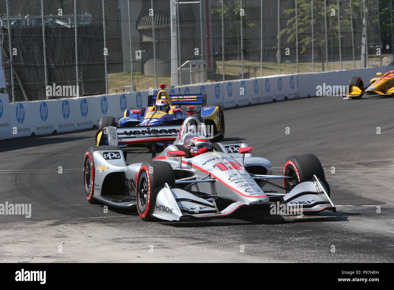 Toronto, Kanada. 15. Juli 2018. ToroDay 3 am Honda Indy in Toronto, Ontario, Kanada. Scott Dixon (9) gewinnt das Honda Indy nach führenden für 49 Runden. Simon Pagenaud (22) 2. und Robert Wickens (6) beendet 3. Credit: Lukas Durda/Alamy leben Nachrichten Stockfoto Toronto, Kanada. 15. Juli 2018. ToroDay 3 am Honda Indy in Toronto, Ontario, Kanada. Scott Dixon (9) gewinnt das Honda Indy nach führenden für 49 Runden. Simon Pagenaud (22) 2. und Robert Wickens (6) beendet 3. Credit: Lukas Durda/Alamy leben Nachrichten Stockfoto