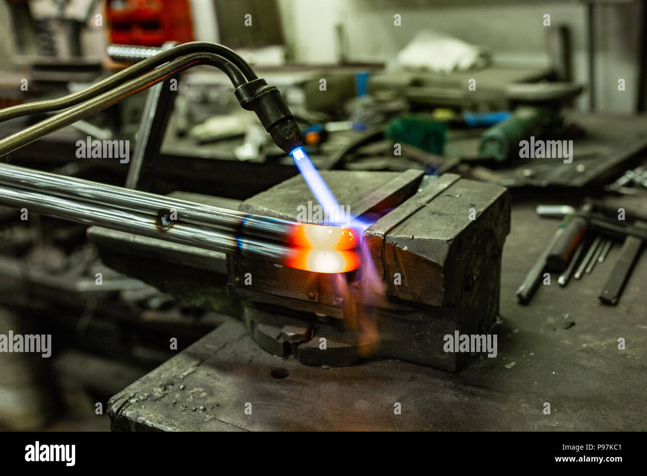 Gasflasche Schweißgerät. Autogen Stockfotografie - Alamy