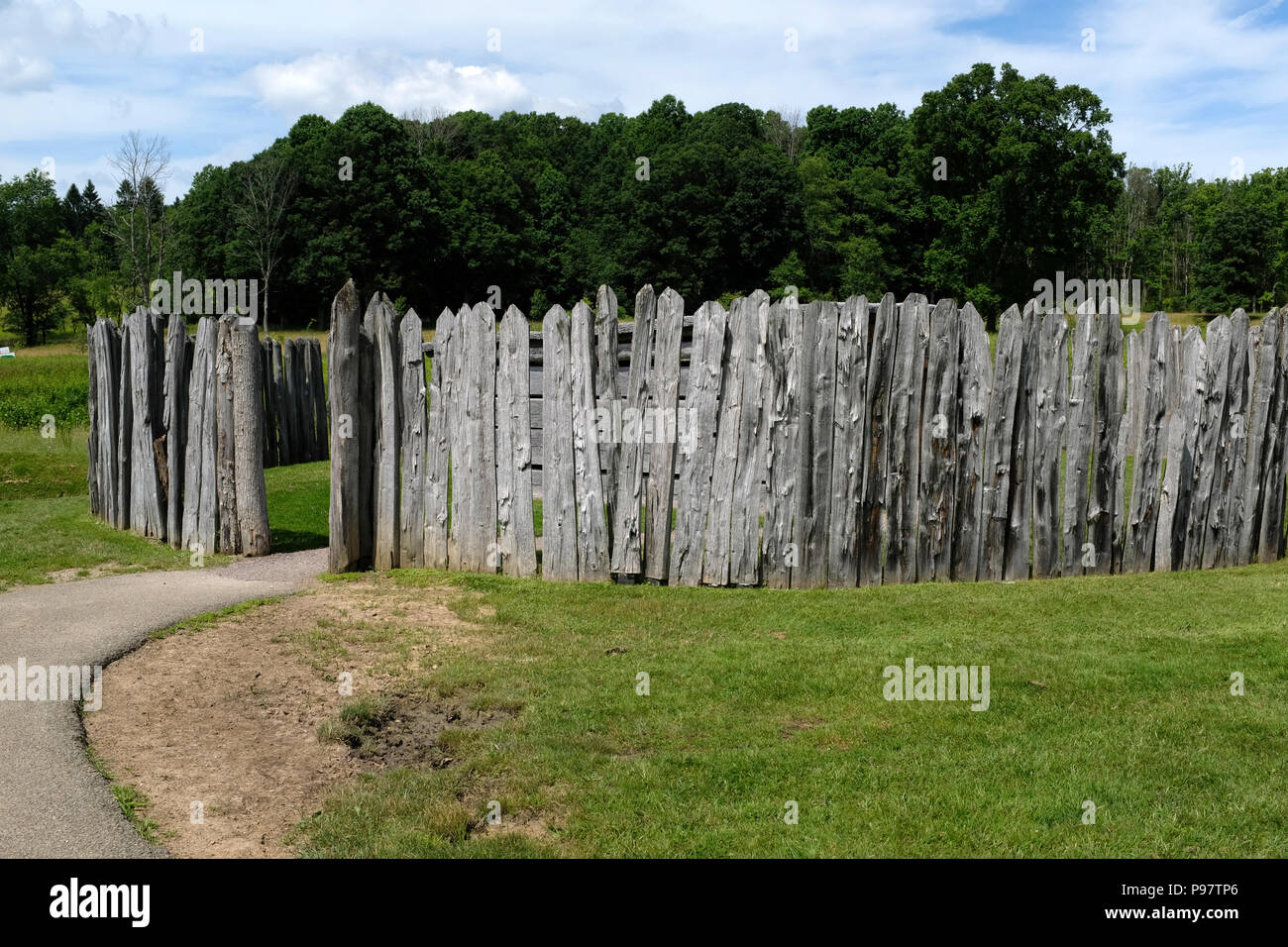 Fort Notwendigkeit im Fort Notwendigkeit National Battlefield Park, Farmington, Pennsylvania Stockfoto