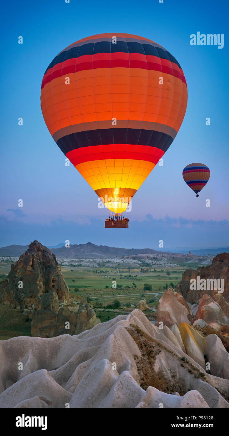 Heißluftballons, Göreme, Kappadokien, Türkei Stockfoto
