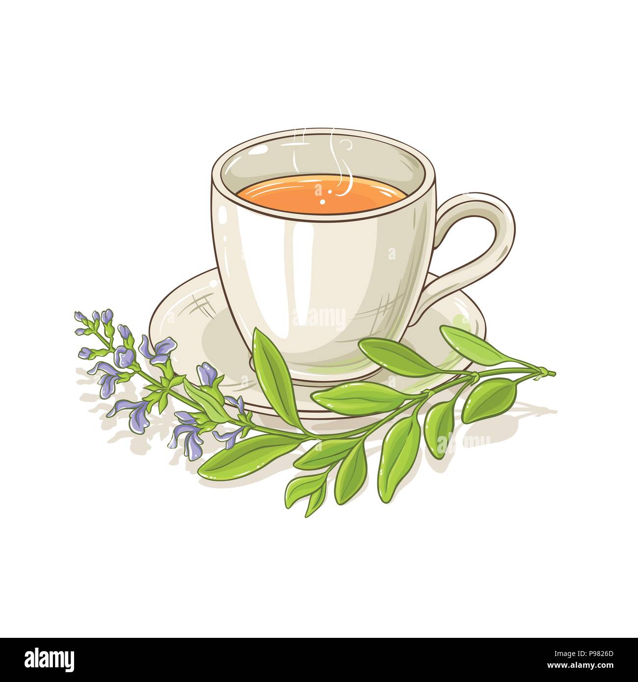 Tasse Tee Abbildung auf weißem Hintergrund Stock Vektor