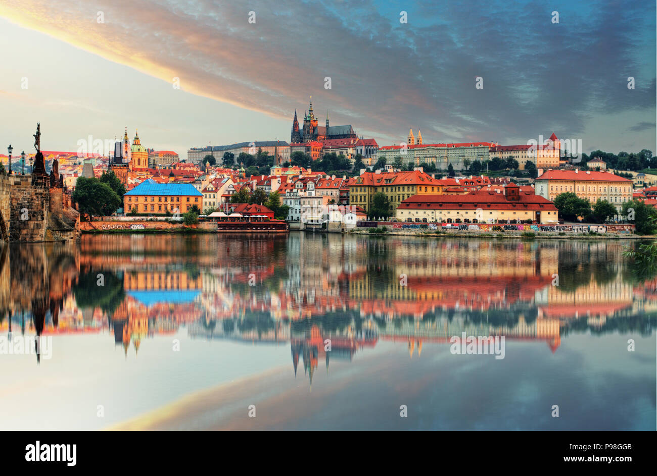 Die Prager Burg, der Tschechischen Republik, Hradcany Stockfoto