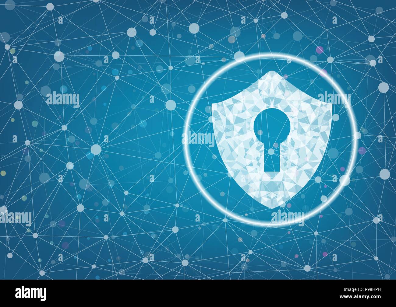Internet Security online Konzept: Vorhängeschloss mit Schlüsselloch Symbol in. die persönlichen Daten Sicherheit veranschaulicht cyber Datensicherheit oder Privatsphäre Idee. B Stock Vektor