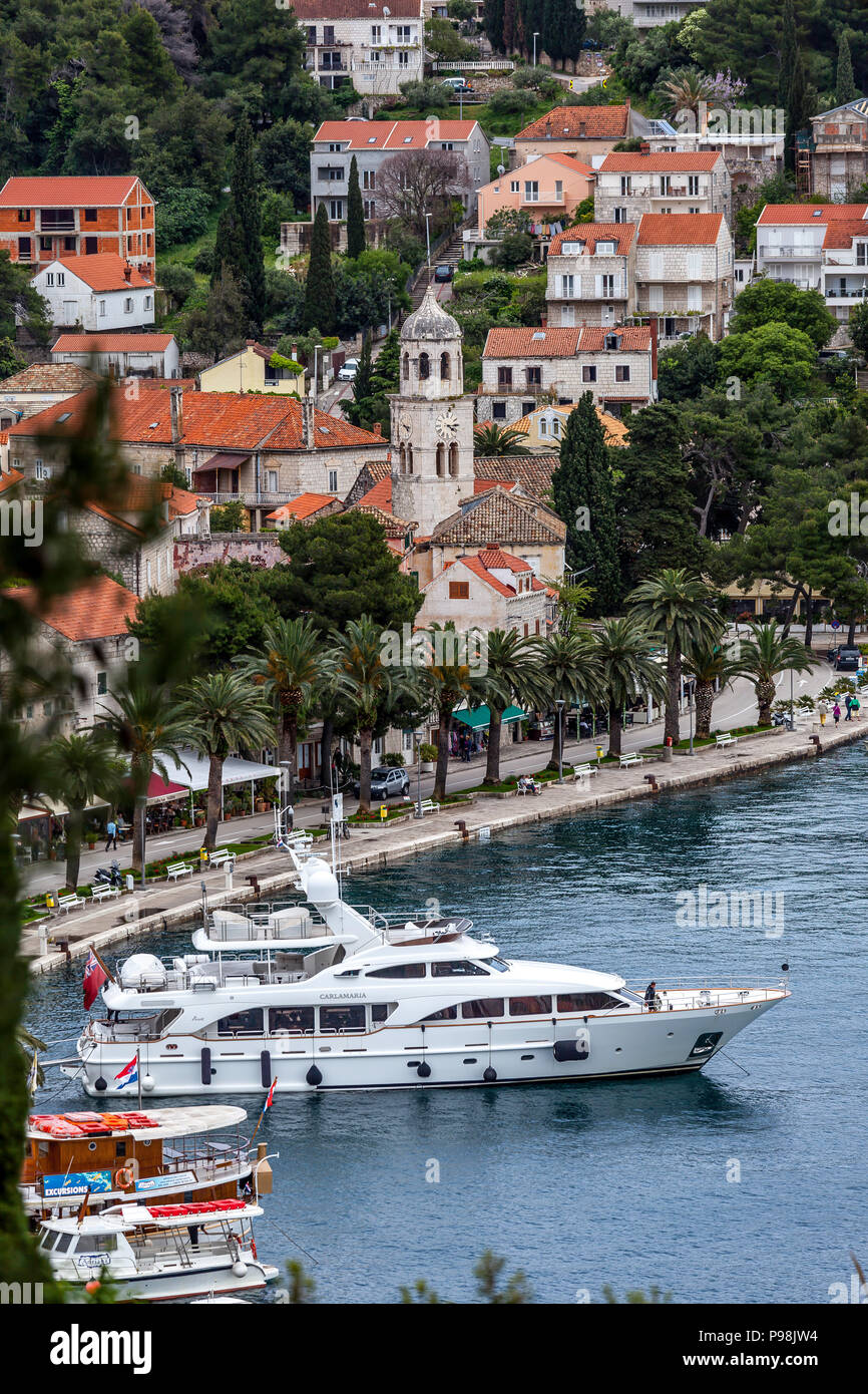 Luxus Yacht günstig im Holiday Resort Stadt Cavtat Kroatien Stockfoto Luxus Yacht günstig im Holiday Resort Stadt Cavtat Kroatien Stockfoto