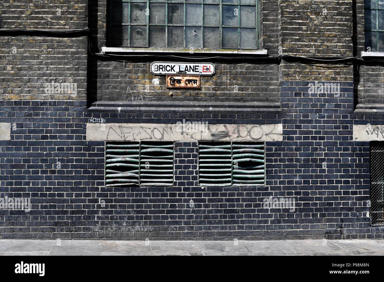 Brick Lane im Londoner East End Stockfoto