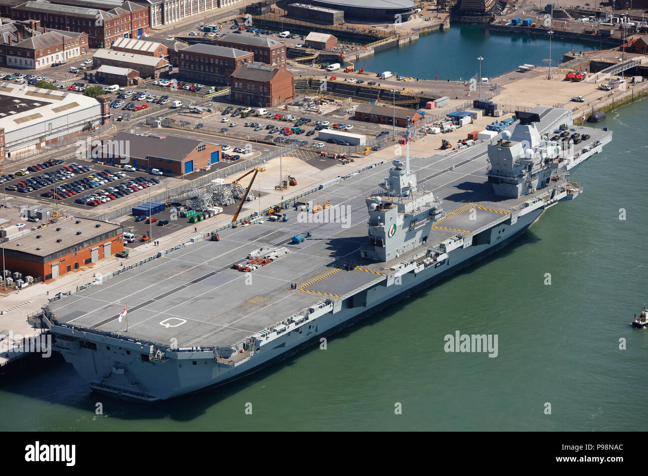 Luftbild von HMS Queen Elizabeth Stockfoto
