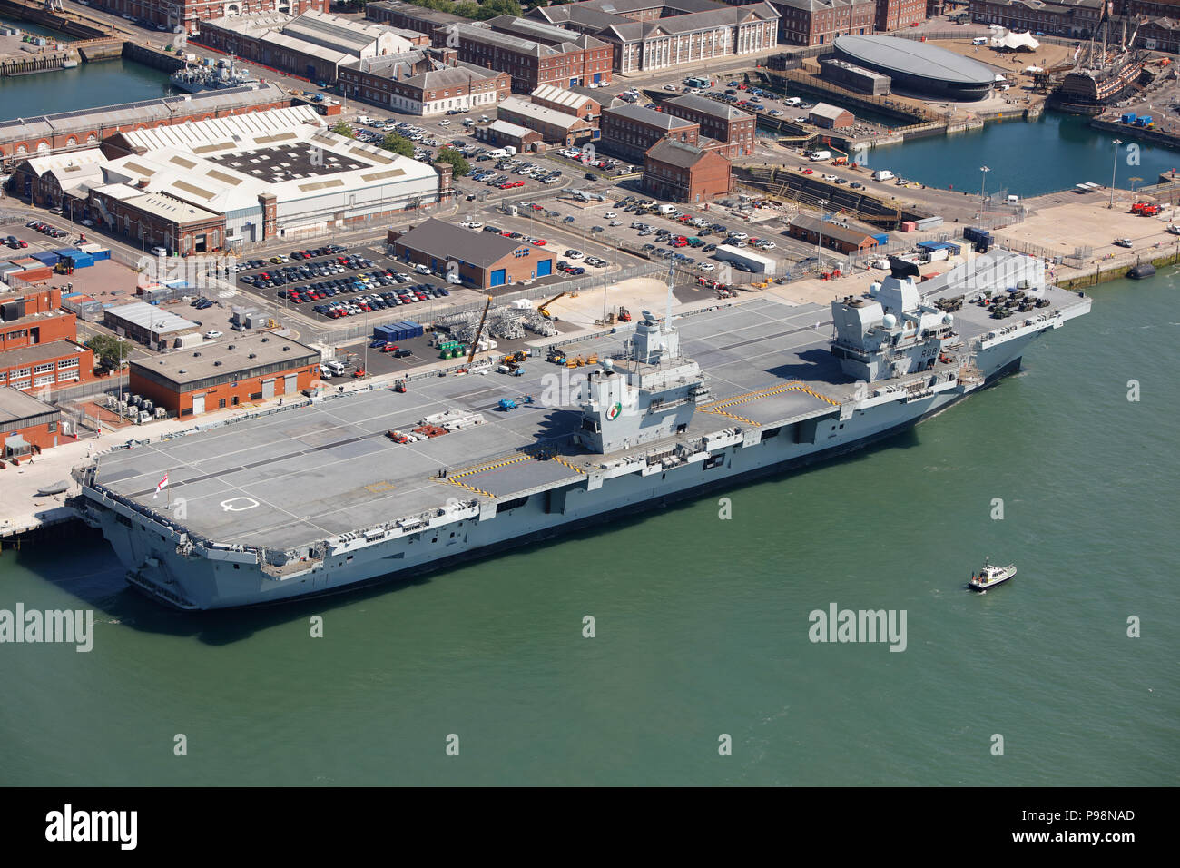 Luftbild von HMS Queen Elizabeth Stockfoto