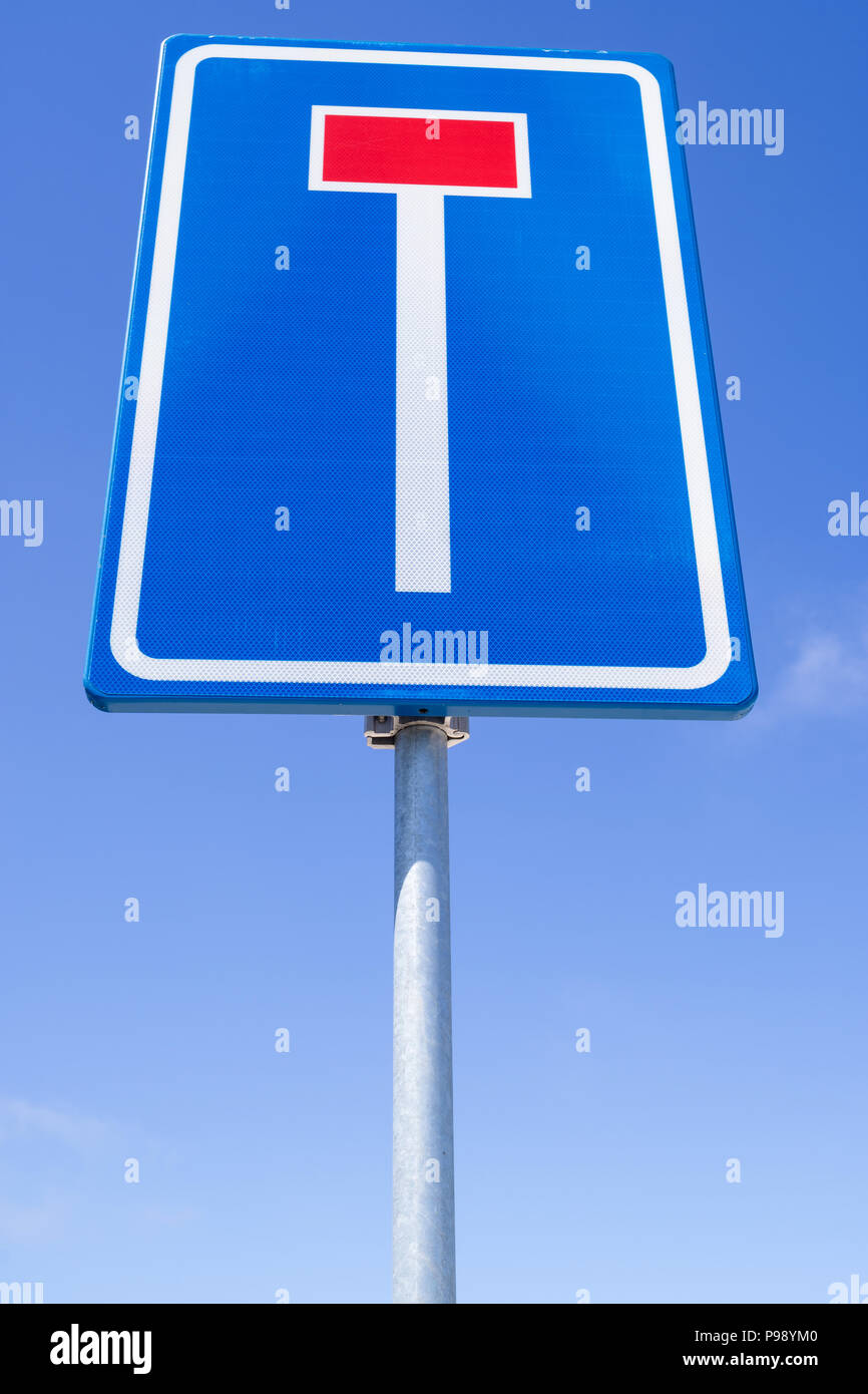 Niederländische Verkehrszeichen: keine Durchzugsstraße Stockfoto