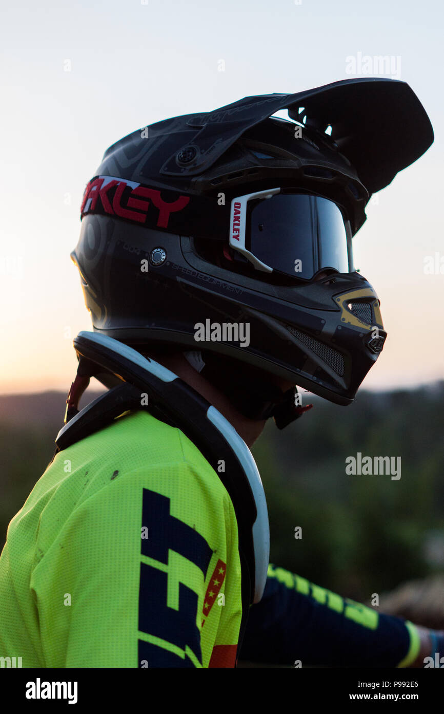 Sonnenuntergang reitet Stockfoto