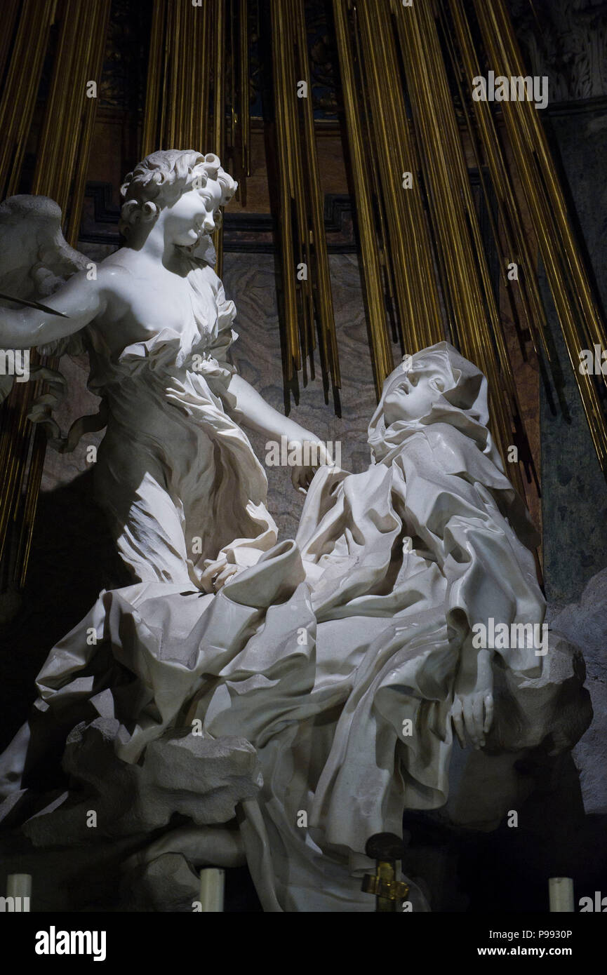 Europa. Italien, Rom, Kirche Santa Maria della Vittoria, Skulptur von