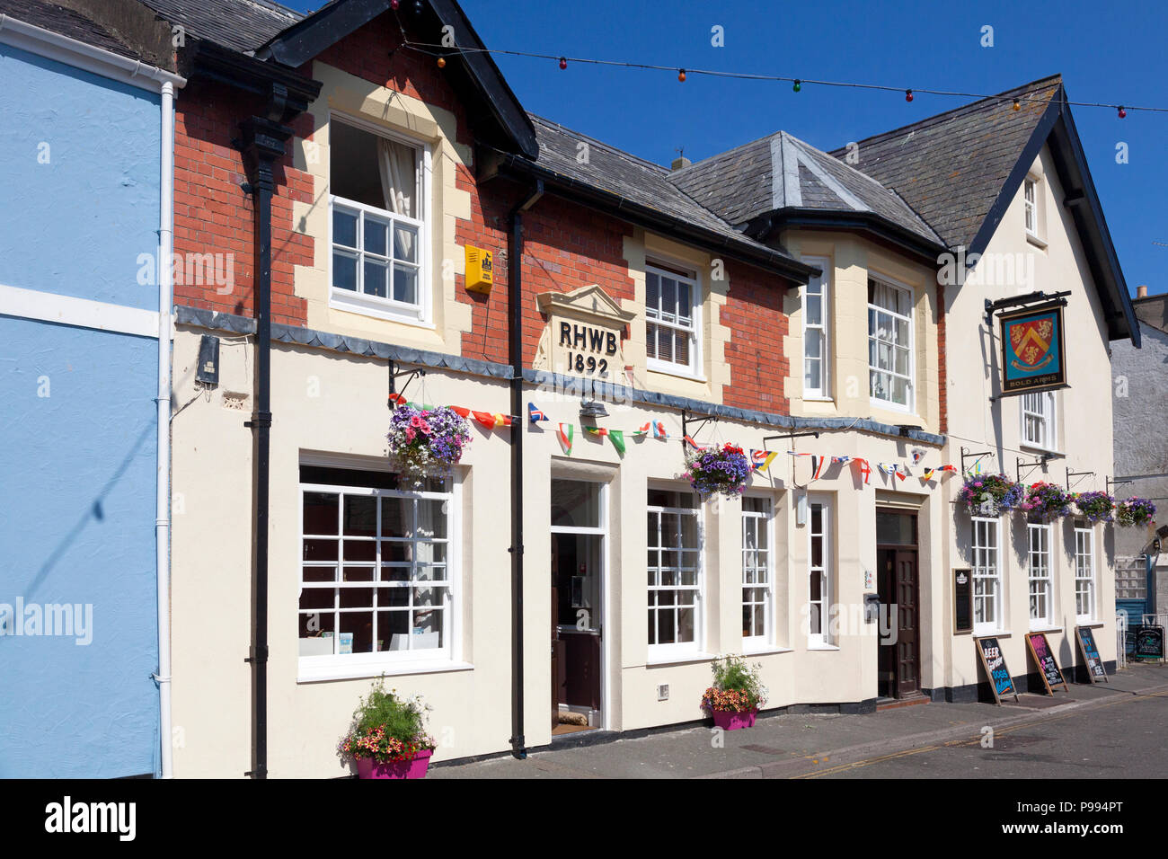Die kräftigen Arme in der Church Street, Beaumaris, Anglesey, Wales Stockfoto