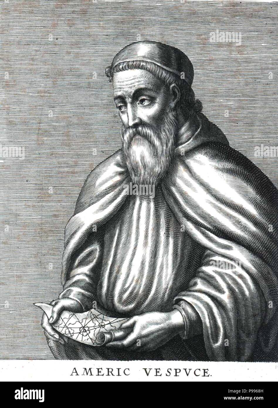 Portrait von Amerigo Vespucci. Museum: Russian State Library, Moskau. Stockfoto