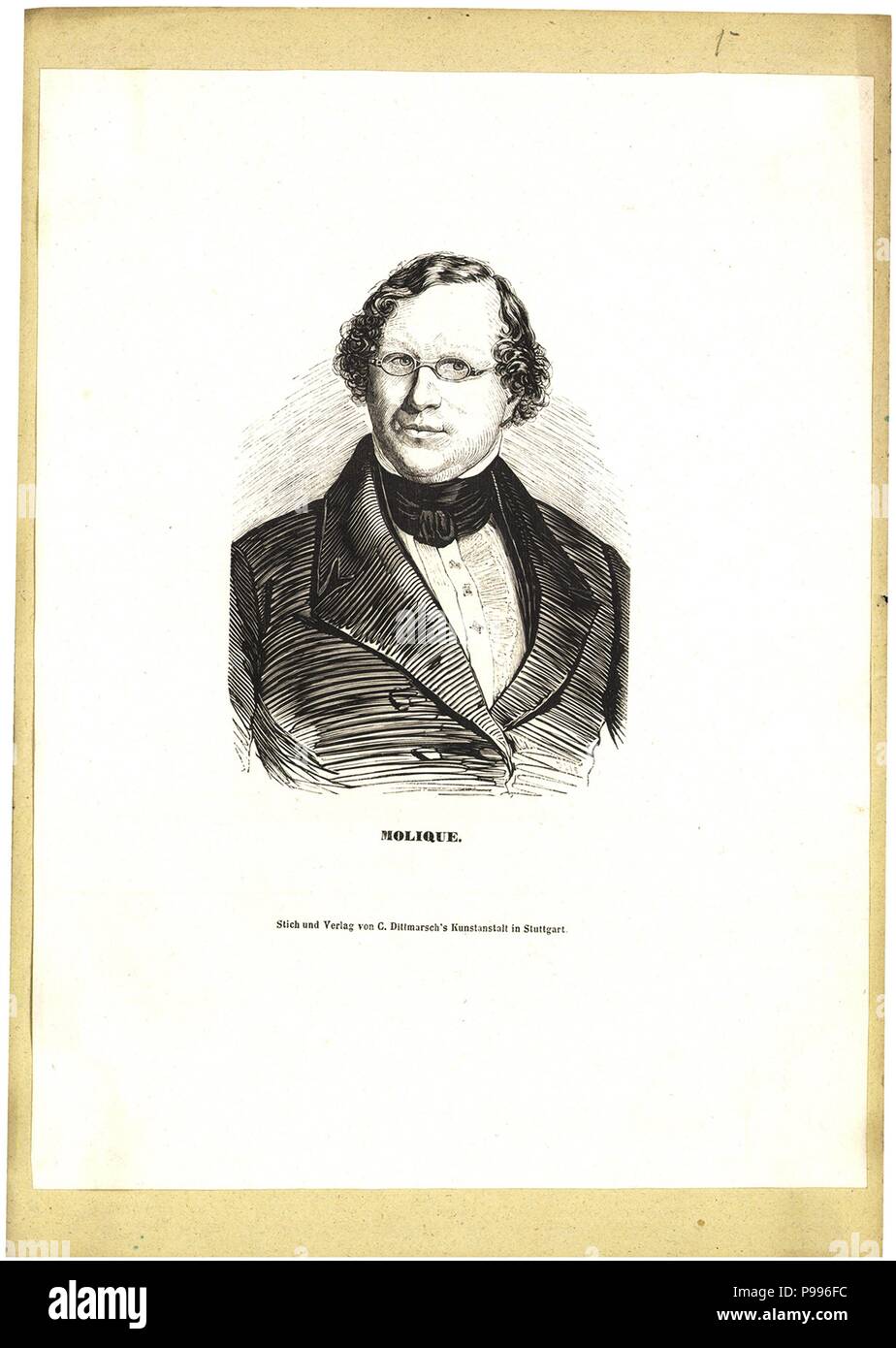 Portrait von Bernhard Molique (1802-1869). Museum: Eötvös Loránd Tudományegyetem. Stockfoto