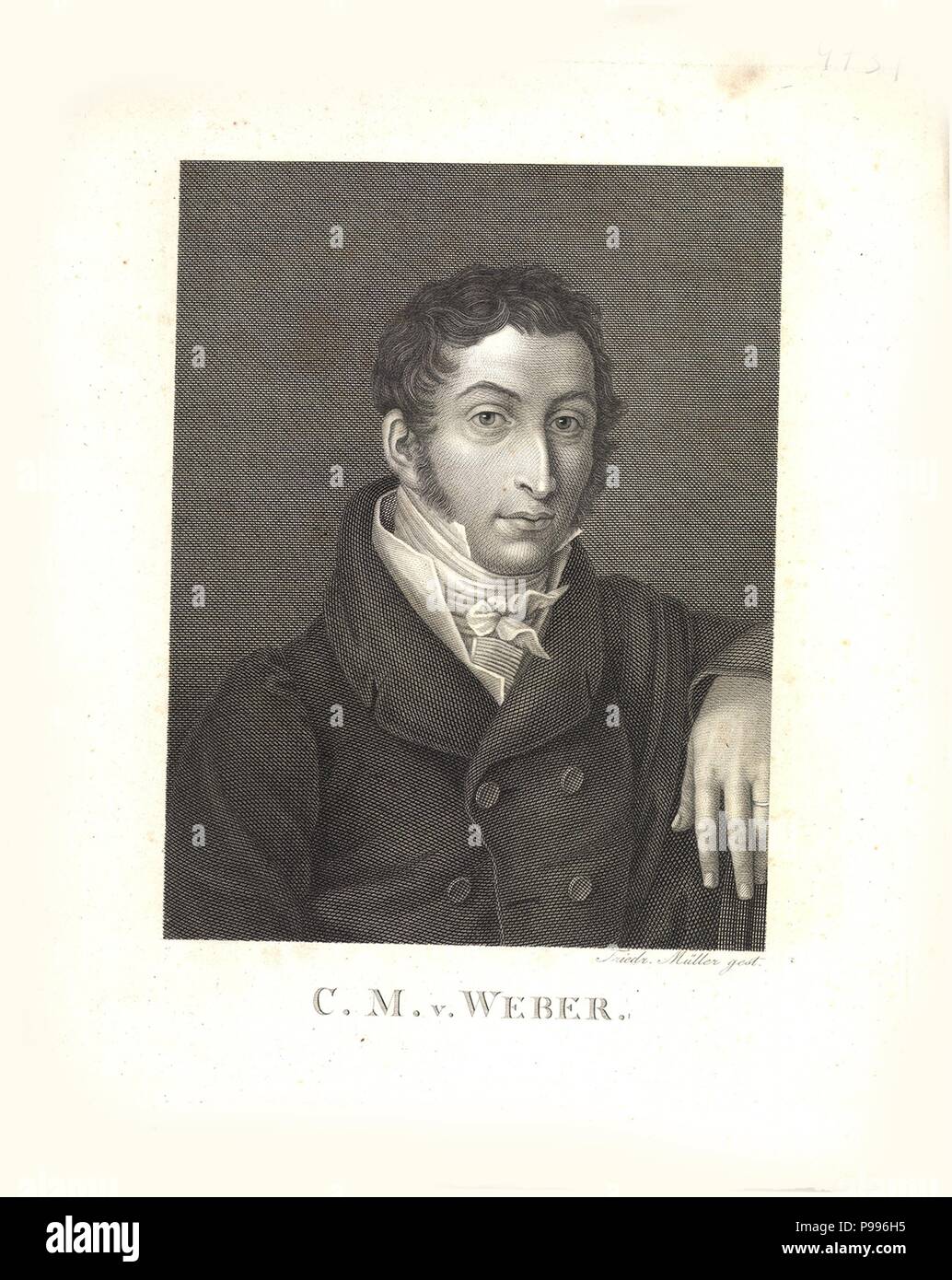 Portrait von Carl Maria von Weber (1786-1826). Museum: Eötvös Loránd Tudományegyetem. Stockfoto