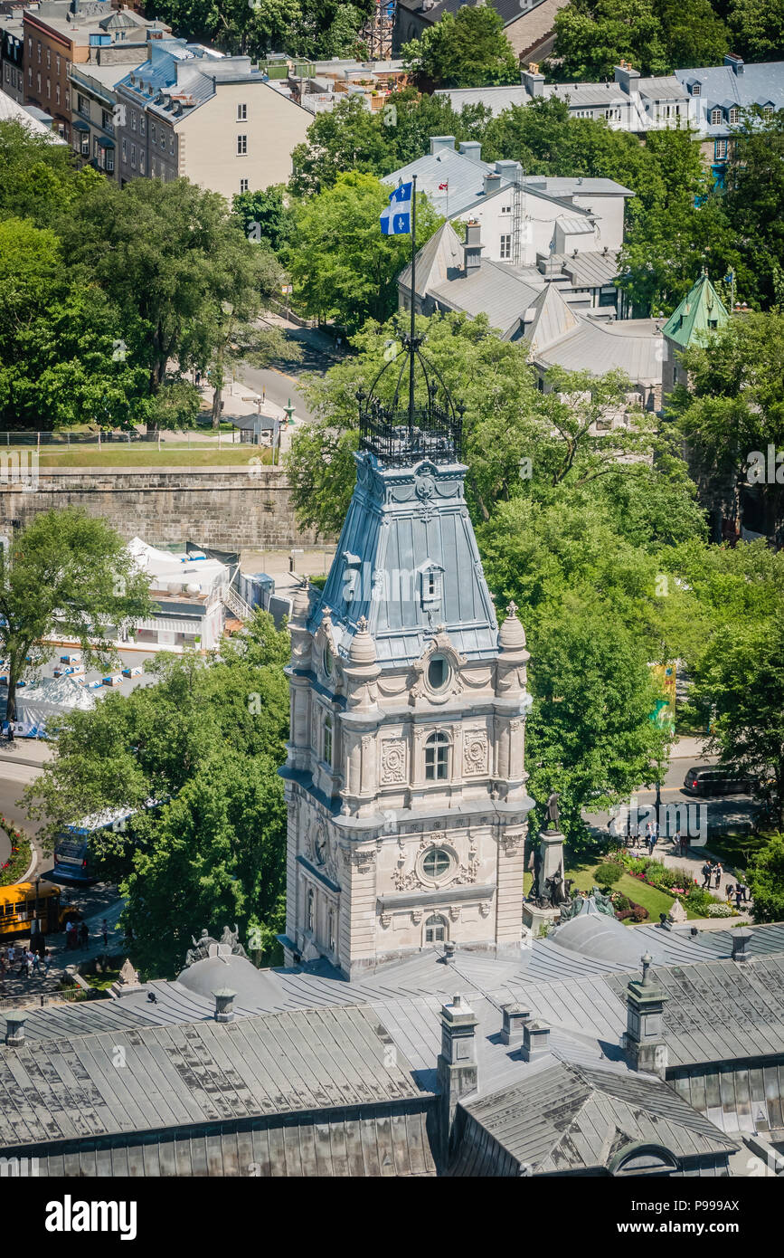 Blick aus der Vogelperspektive auf die Stadt Quebec Kanada während des Tages im Sommer Stockfoto
