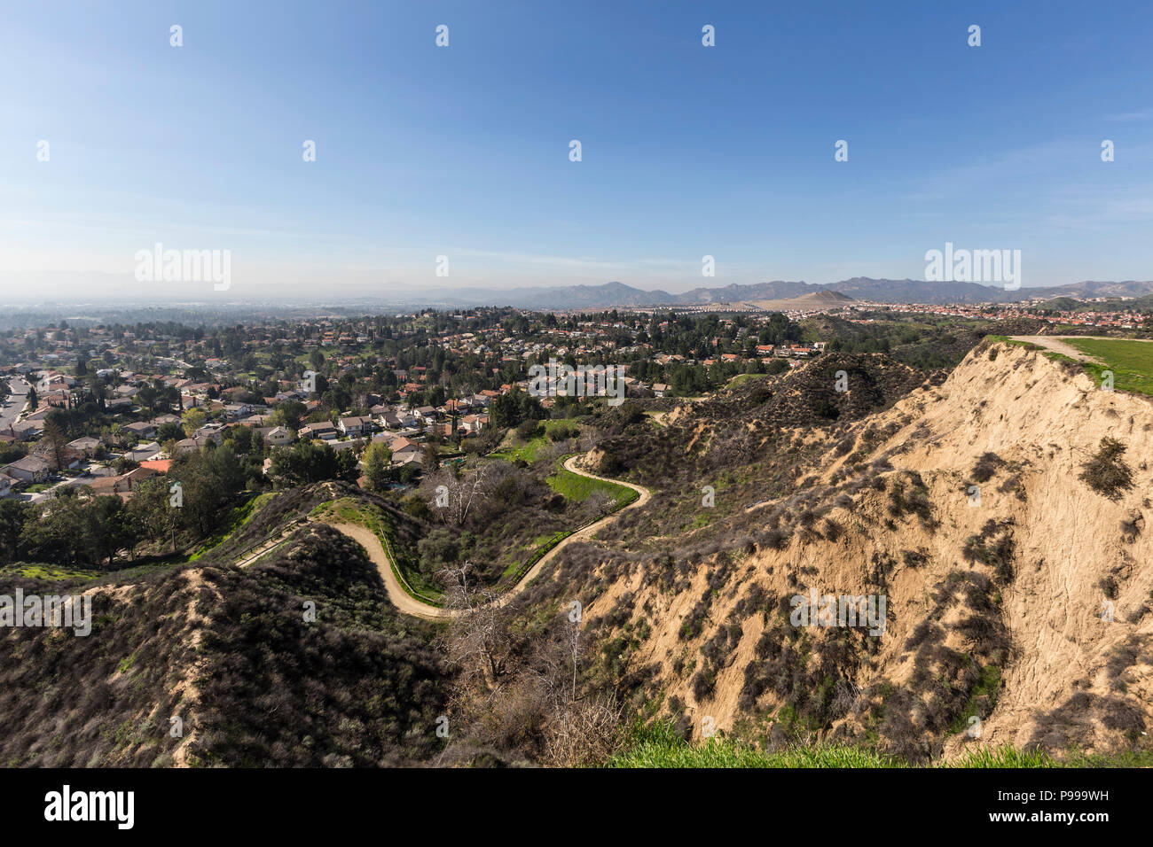 Anzeigen von Porter Ranch Nachbarschaft im San Fernando Valley Teil von Los Angeles, Kalifornien. Stockfoto