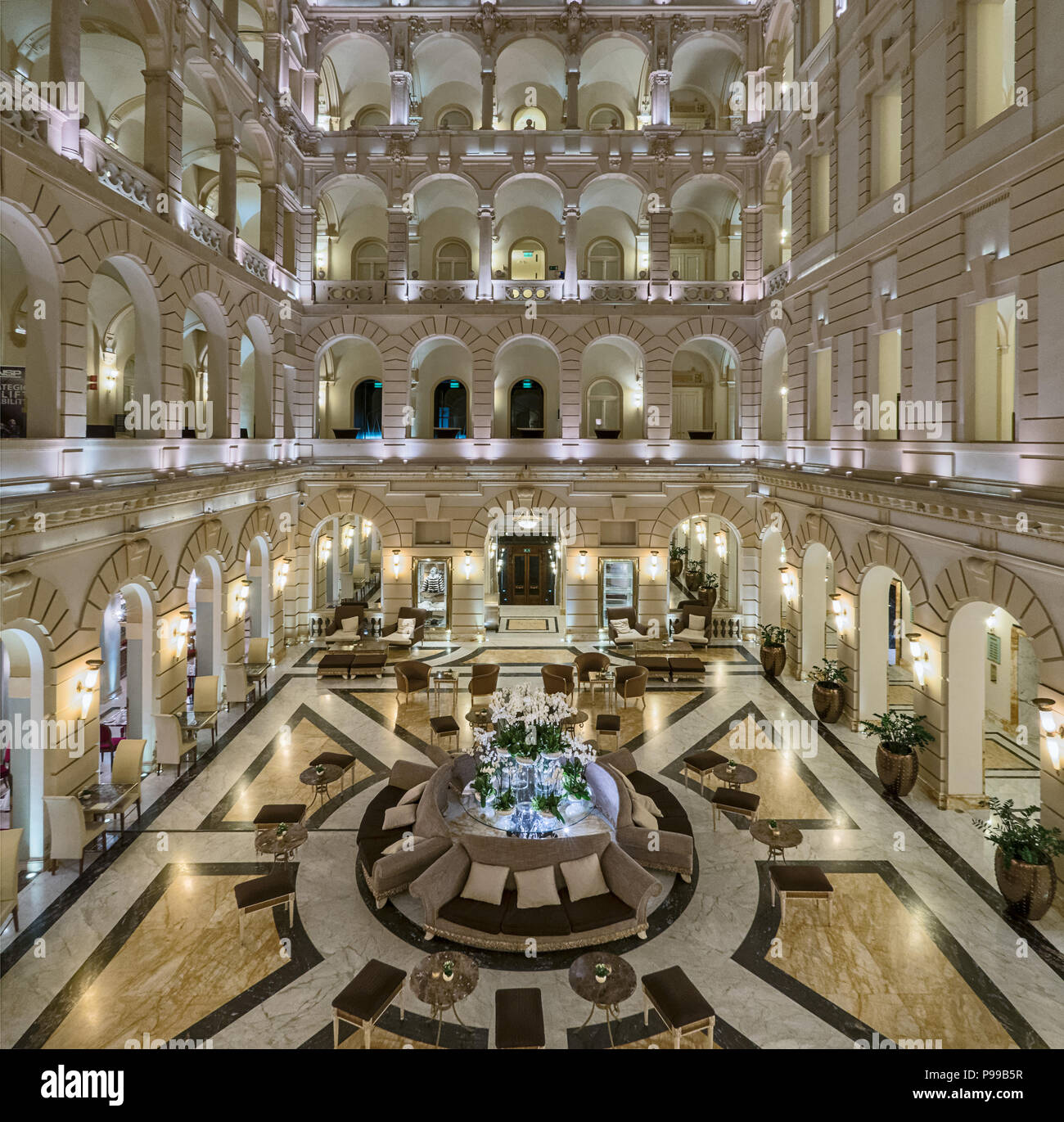 Innenraum der Boscolo Hotel in Budapest. Stockfoto