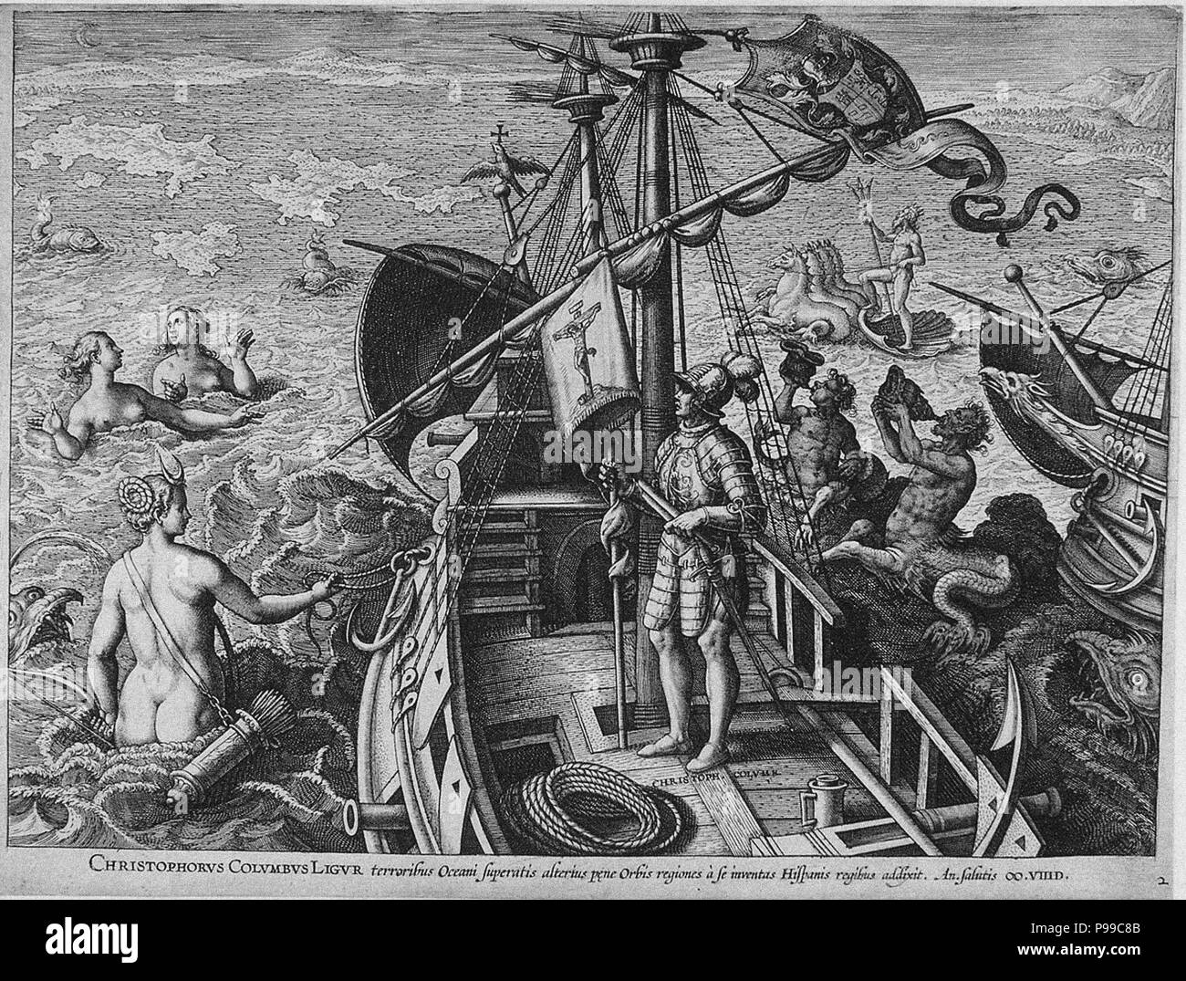 Christophorus Columbus Ligur (Americae Retectio). Museum: Das Museum Boijmans Van Beuningen, Rotterdam. Stockfoto