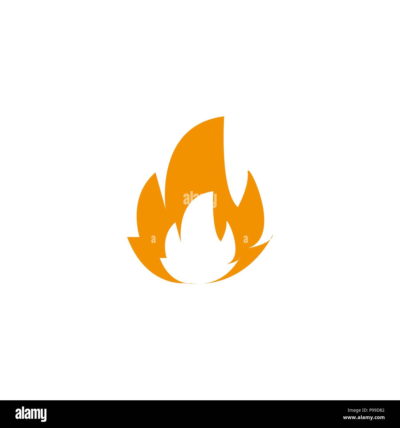 Feuer. Abbildung: Symbol für Design auf weißem Hintergrund. Stock Vektor