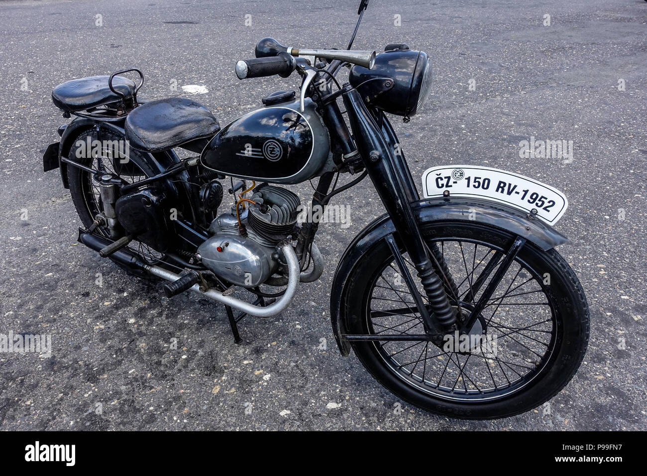 Tschechoslowakische Motorrad, CZ 150, Veteran 1952, Tschechische Republik, Europa Stockfoto