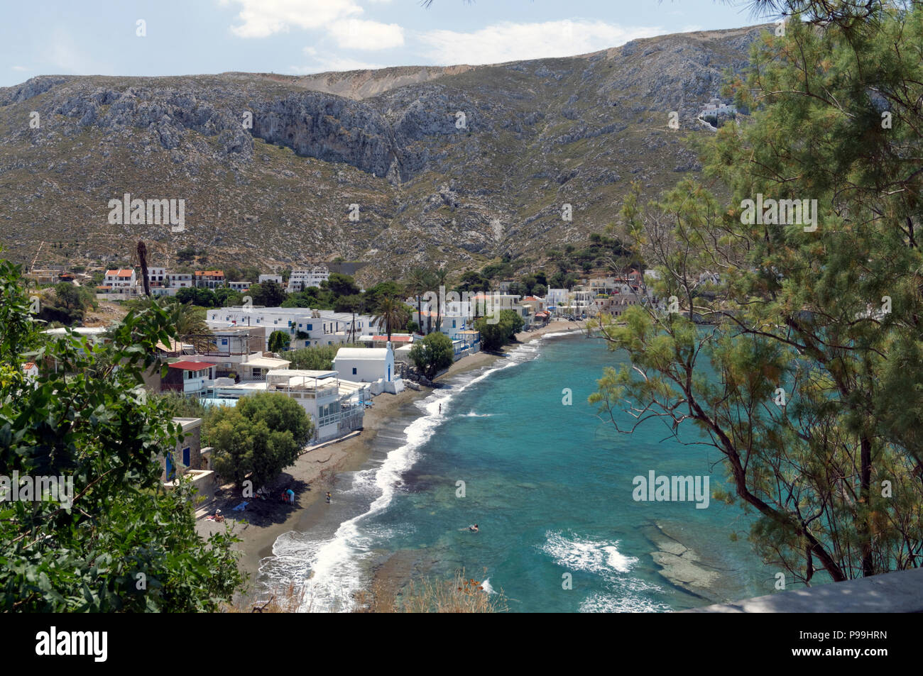 Kantoumi Strand, Kantoumi, Panormas, Kalymnos, Dodekanes, Griechenland. Stockfoto
