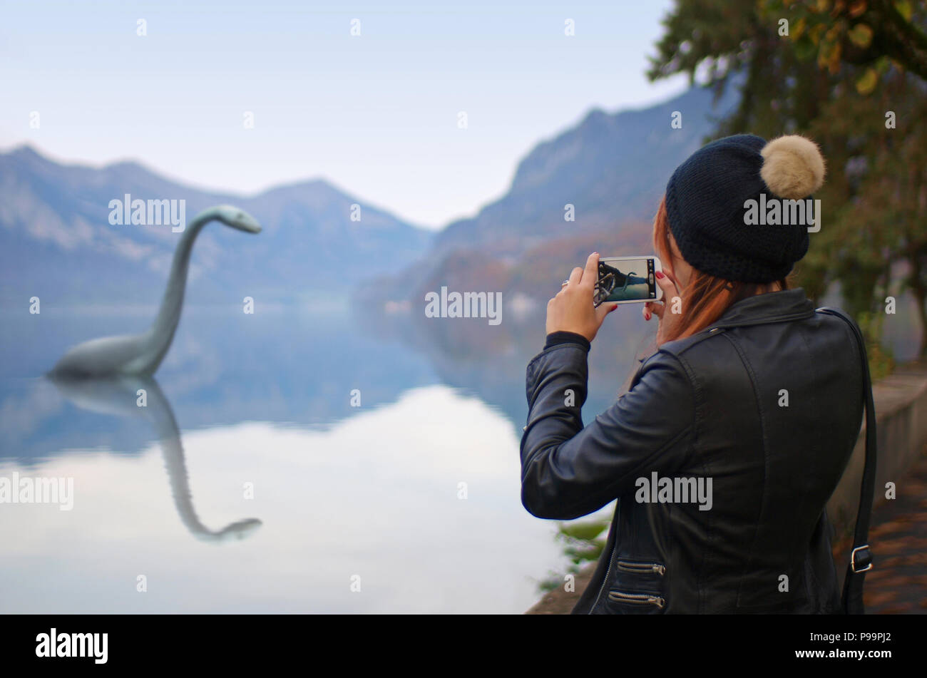 Nessie das Ungeheuer von Loch Ness Stockfotografie Alamy