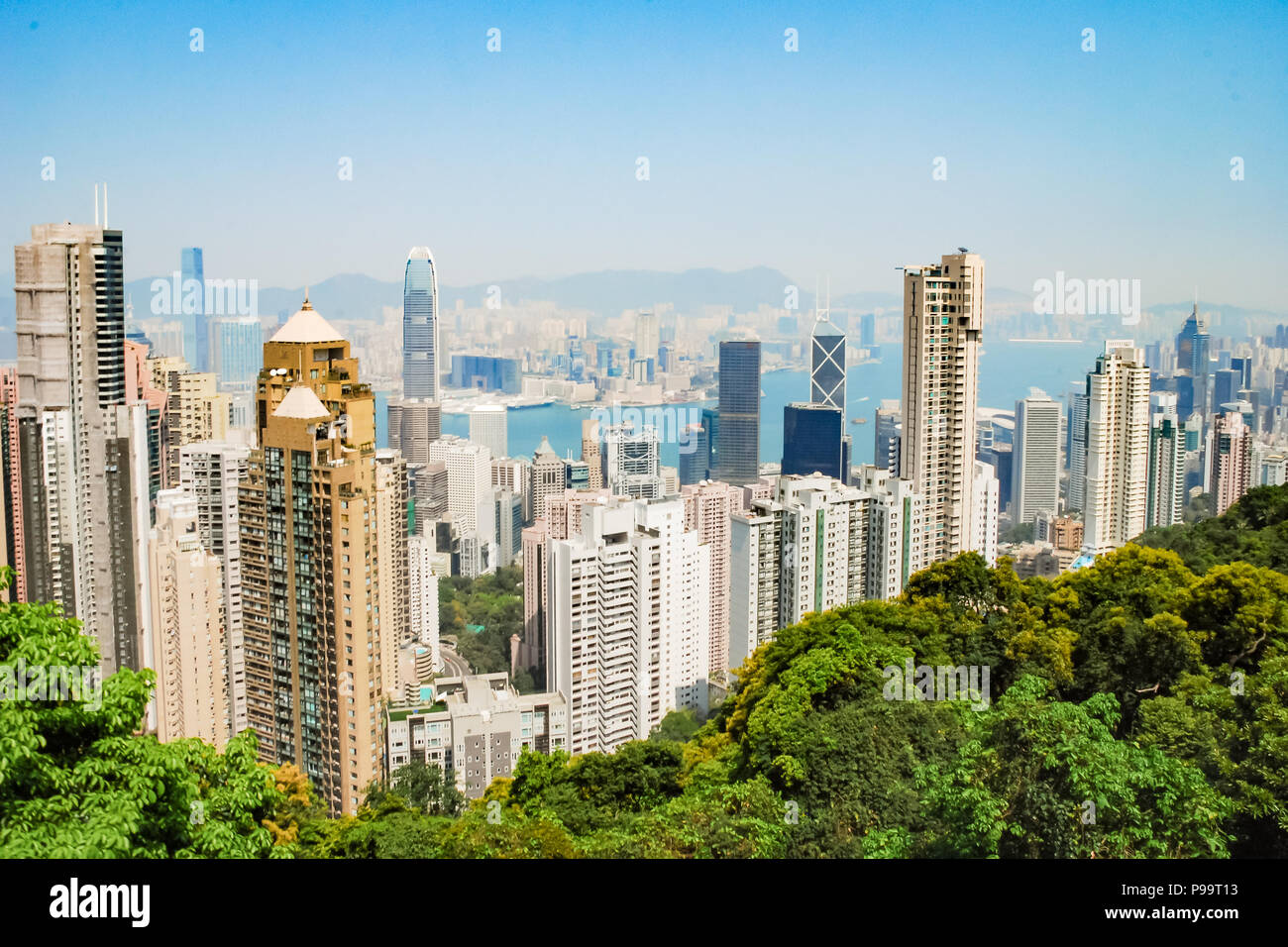 Blick auf Hong Kong von vitoria Peak Stockfoto