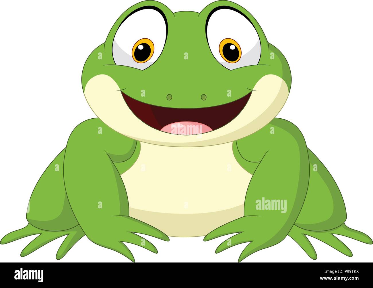 Cartoon happy Frosch auf weißem Hintergrund Stock Vektor