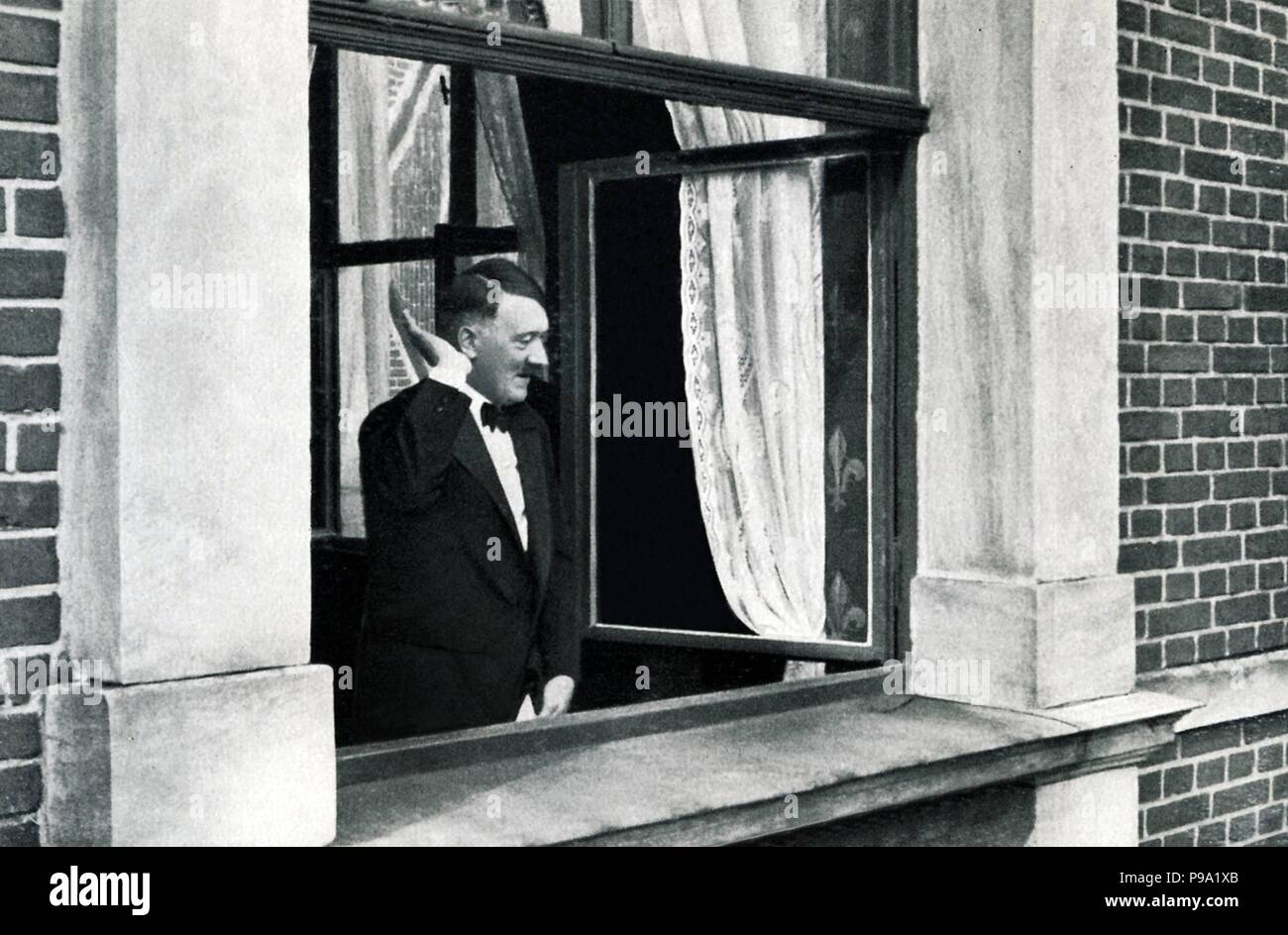 Adolf Hitler in Wahnfried in Bayreuth. Museum: Bayerisches Hauptstaatsarchiv. Stockfoto