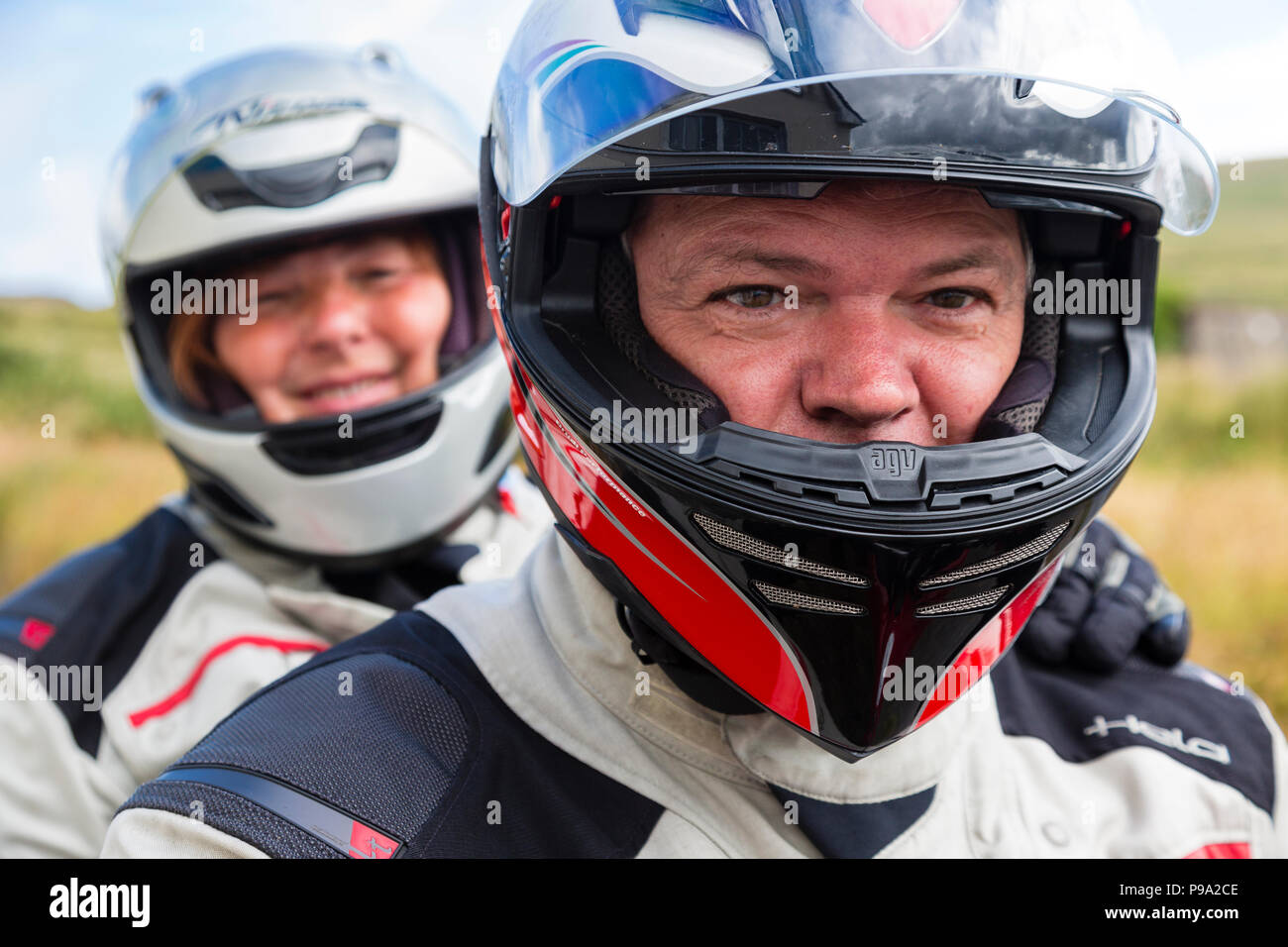 Electronic Start auf Ducati Multistrada Motor-zyklus Stockfoto