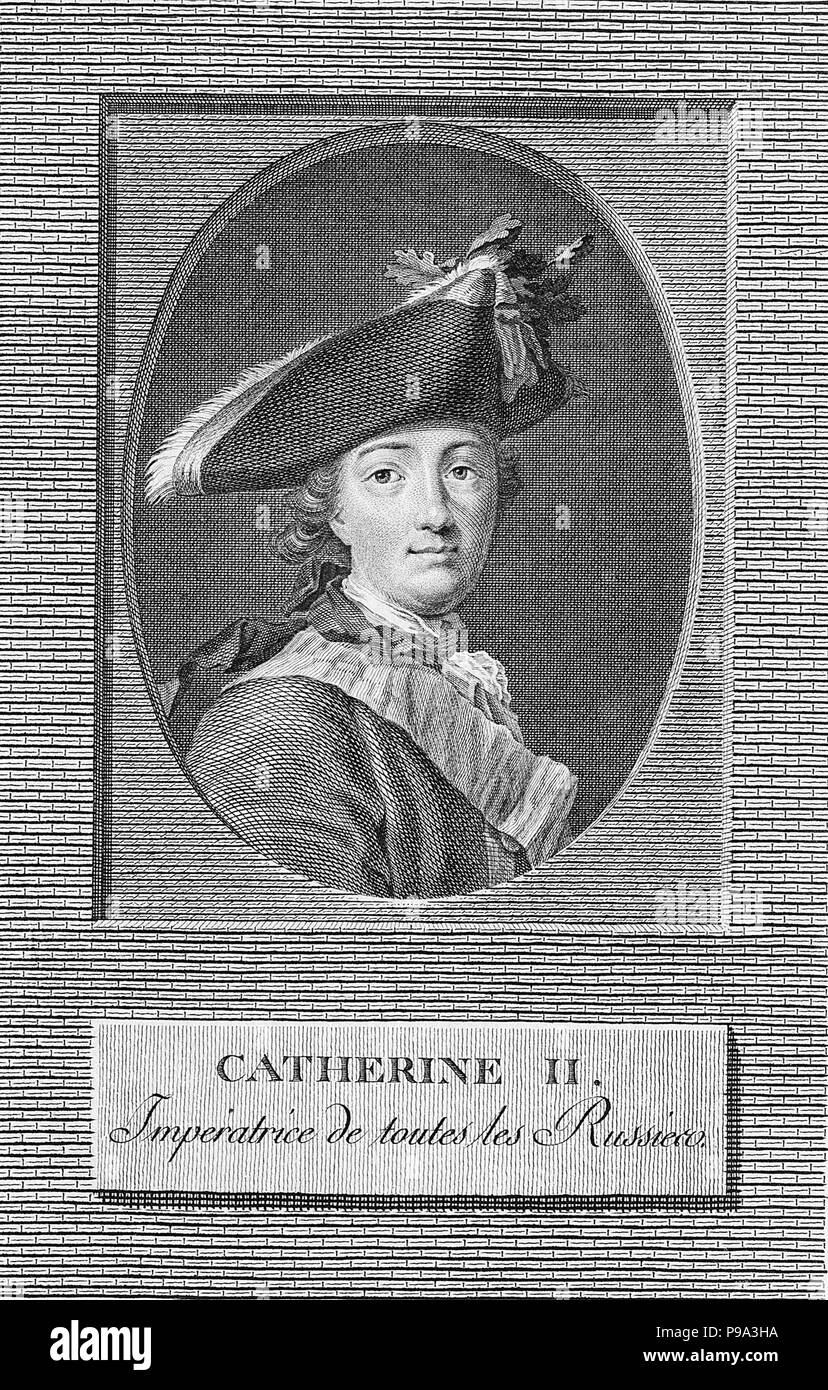 Porträt der Kaiserin Katharina II. (1729-1796). Museum: Staatliches Historisches Museum, Moskau. Stockfoto