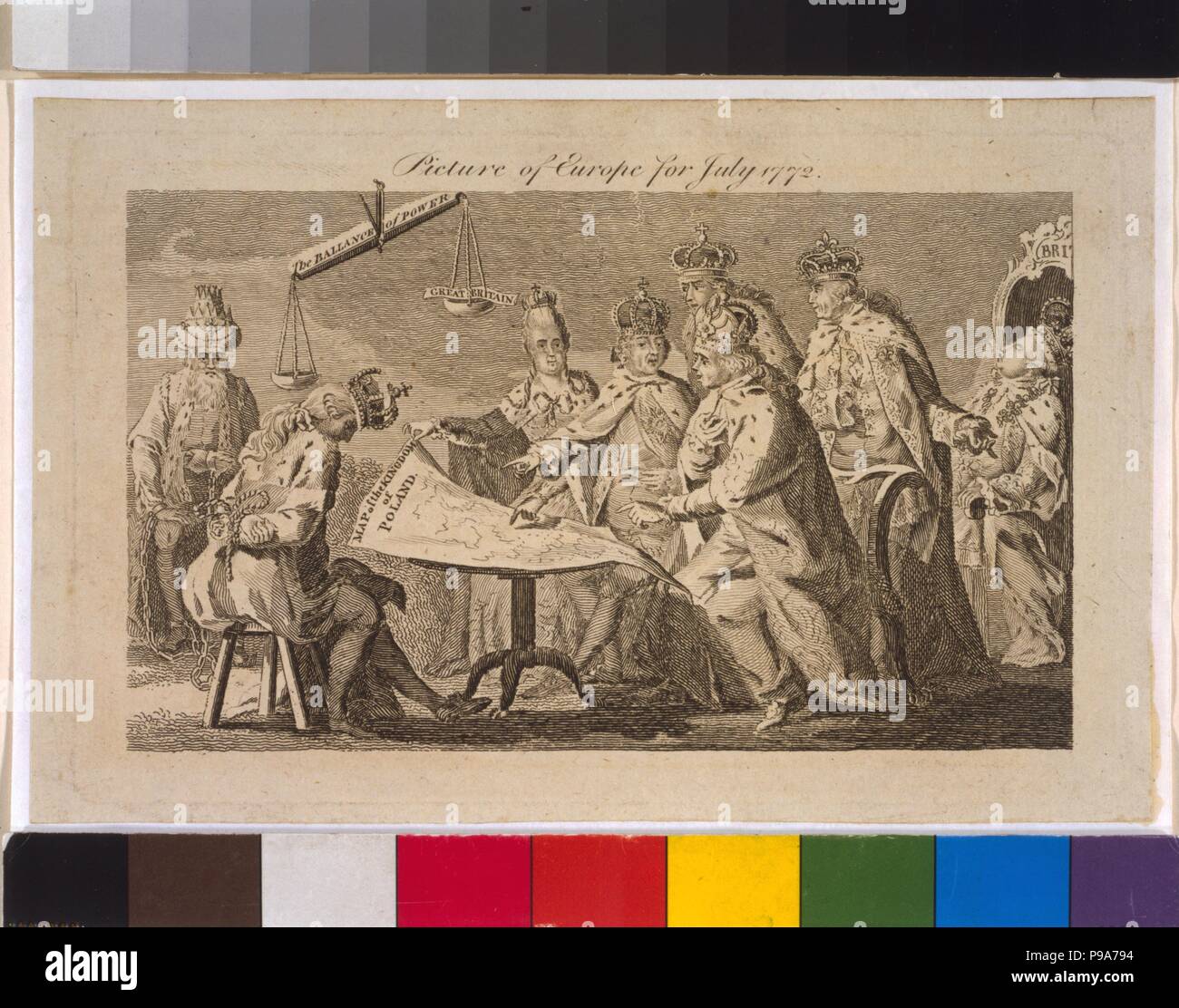 Bild von Europa für Juli 1772. Museum: private Sammlung. Stockfoto