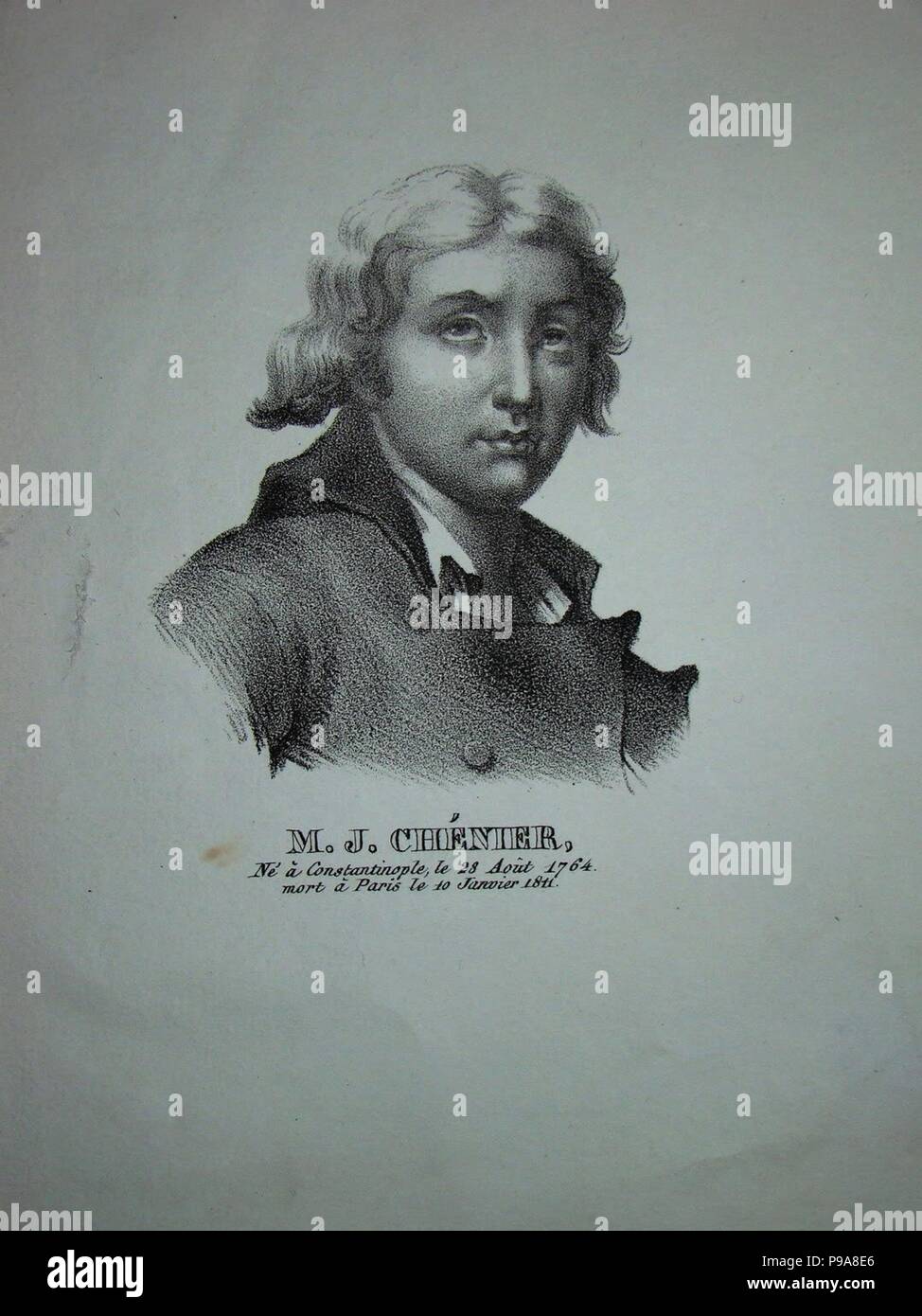 Porträt des Dichters und Dramatikers Marie-Joseph Chénier (1764-1811). Museum: private Sammlung. Stockfoto