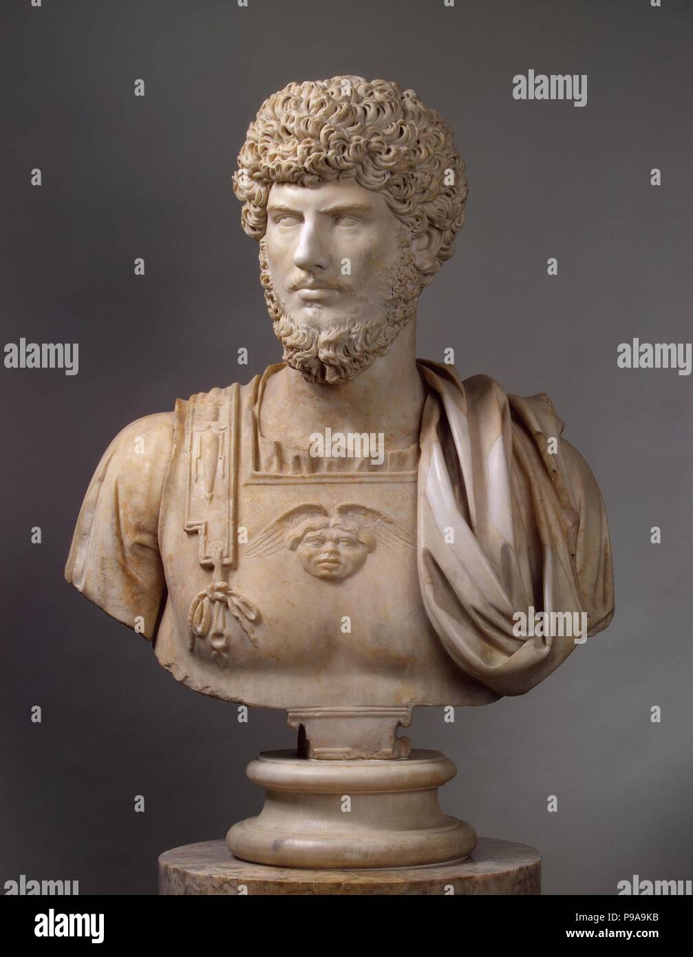 Büste von Lucius Verus. Museum: Staatliche Eremitage, St. Petersburg. Stockfoto
