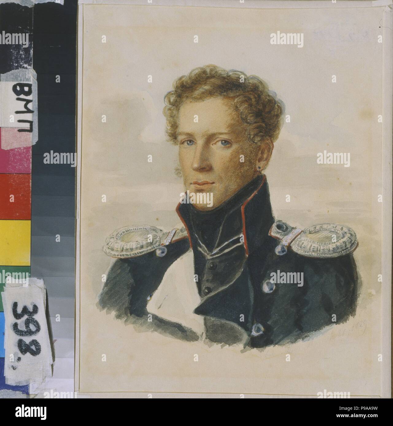 Sergey Lanskoy (1789-1832), Offizier der Chevalier Guard. Museum: Landesmuseum von A. S. Puschkin, Moskau. Stockfoto