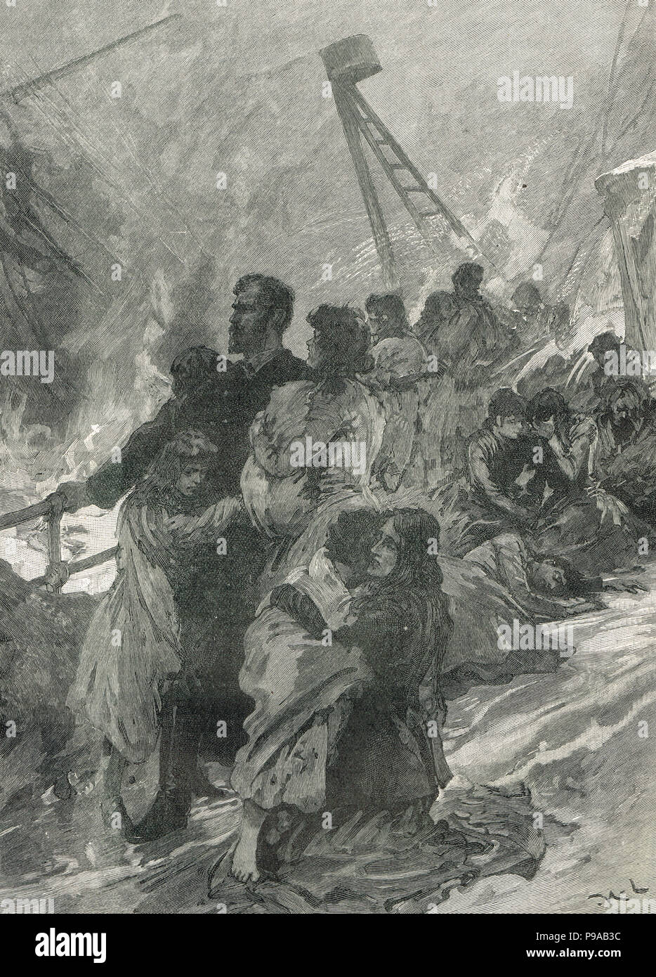 Der Schiffbruch der SS Schiller, Deutsche Ocean Liner, in dicken Meer Nebel in den englischen Kanal, 7. Mai 1875 Stockfoto