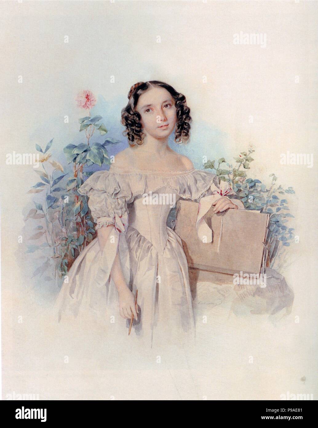 Porträt der Prinzessin Helen Biron von Curland, geb. Meshcherskaya (1818-1843). Museum: Staatliches Historisches Museum, Moskau. Stockfoto